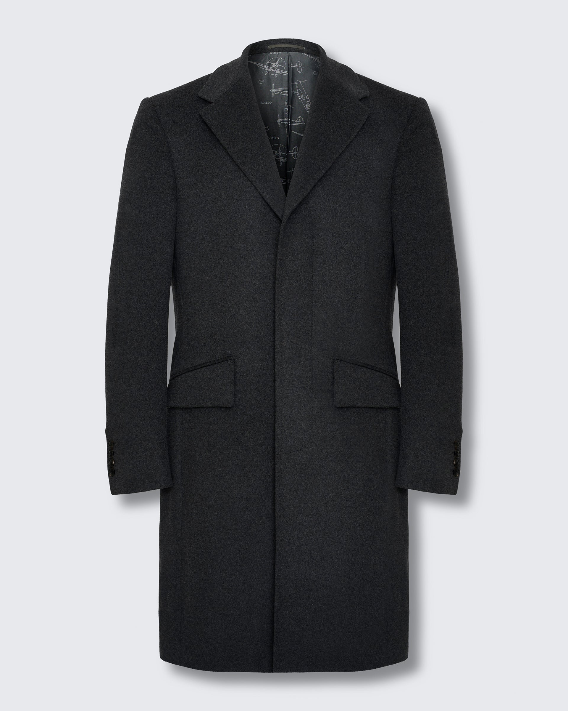 Kingsley Wool Cashmere Top Coat Charcoal