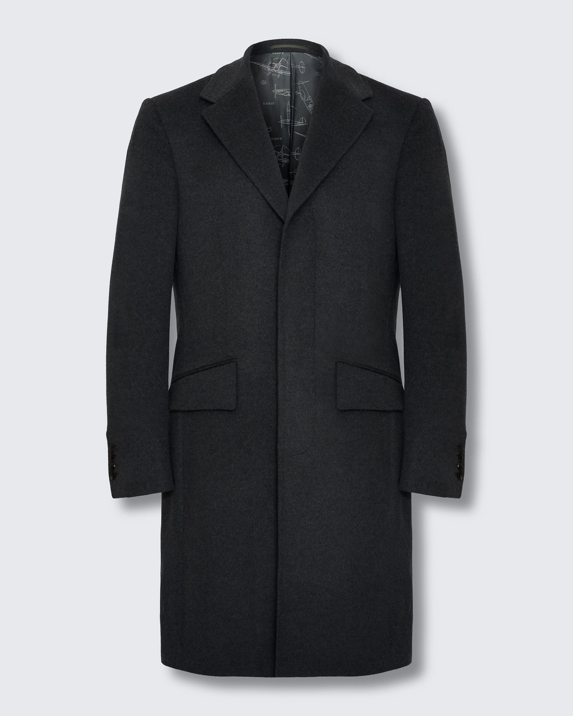 Kingsley Wool Cashmere Top Coat Charcoal