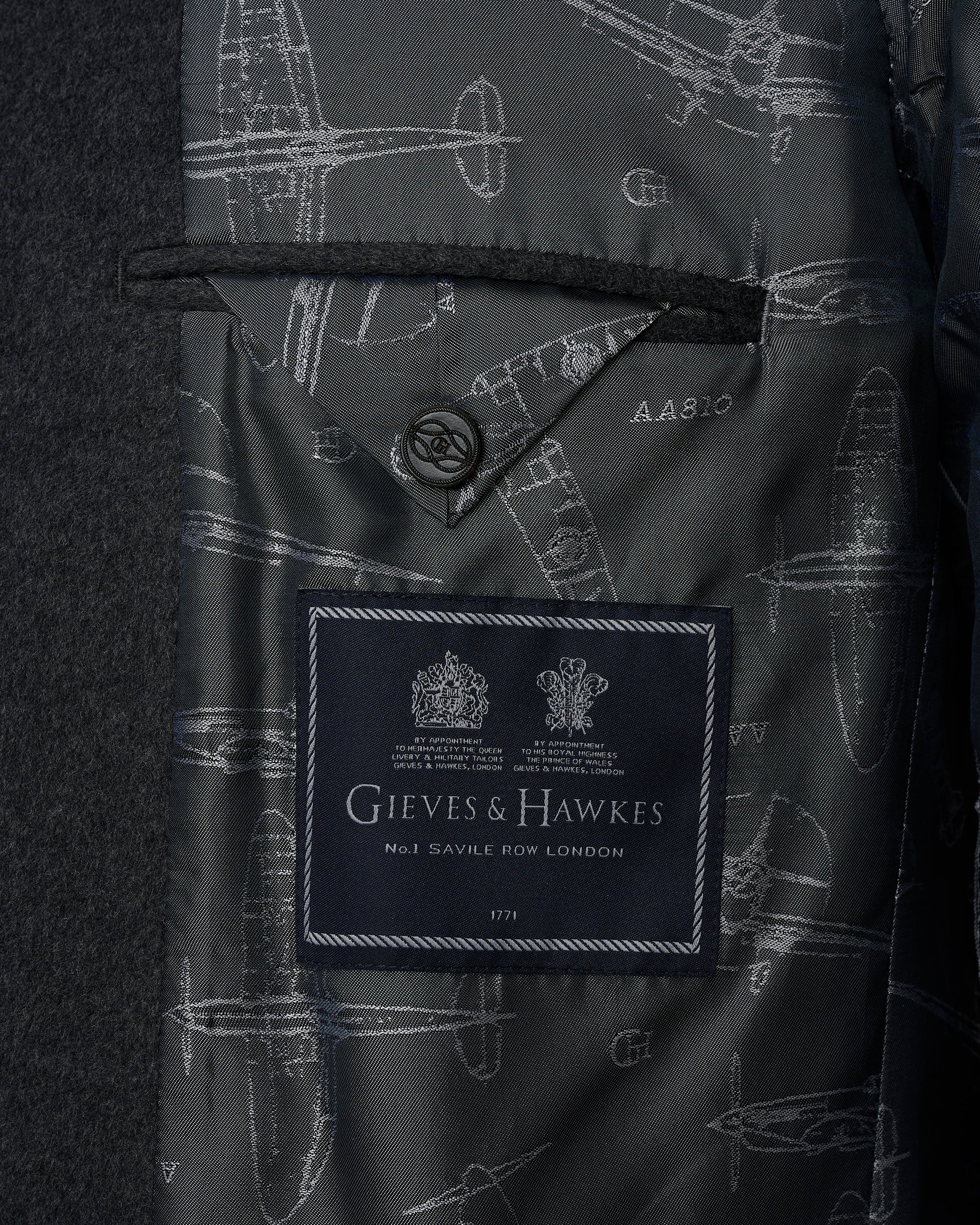 Kingsley Wool Cashmere Top Coat Charcoal