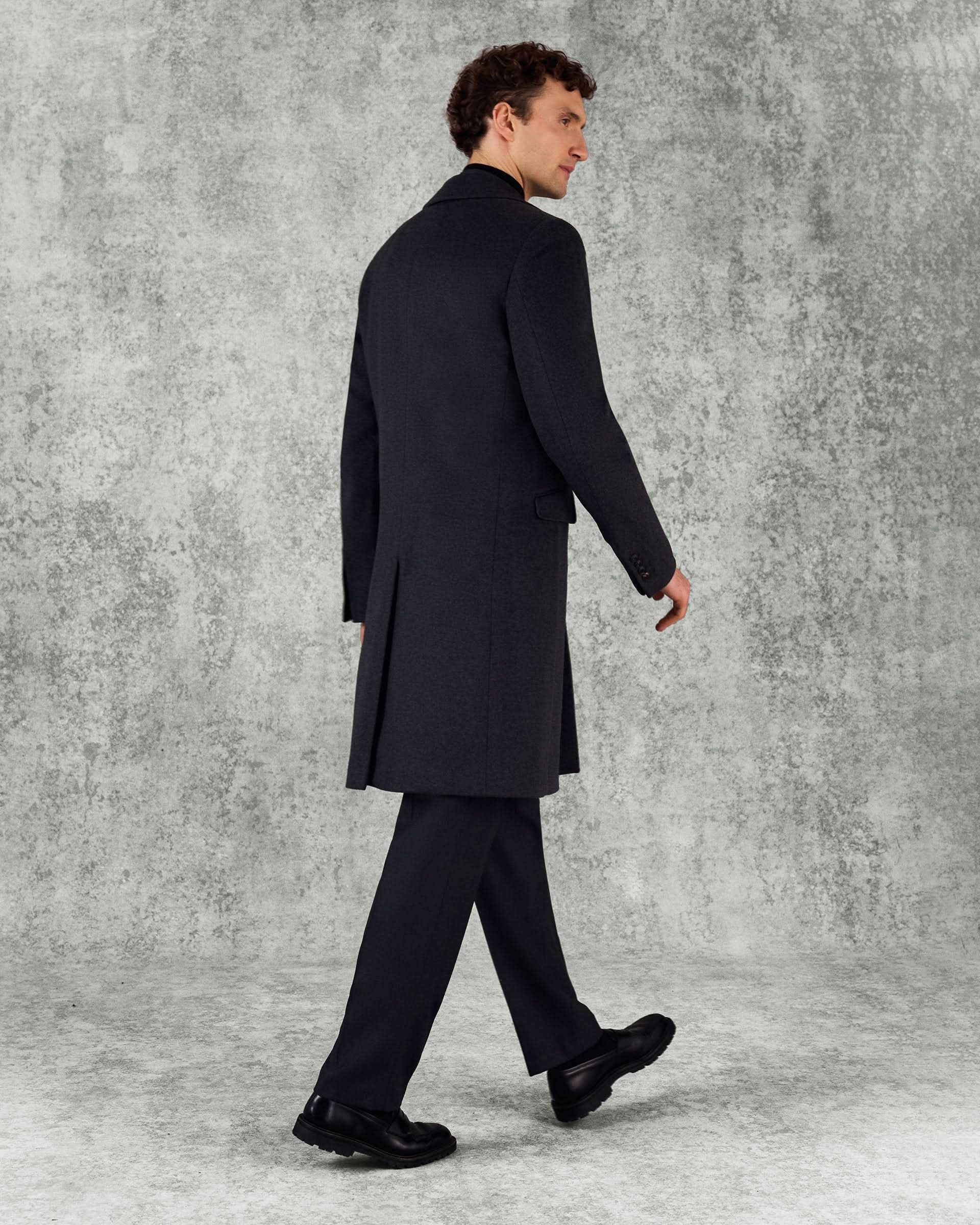 Kingsley Wool Cashmere Top Coat Charcoal