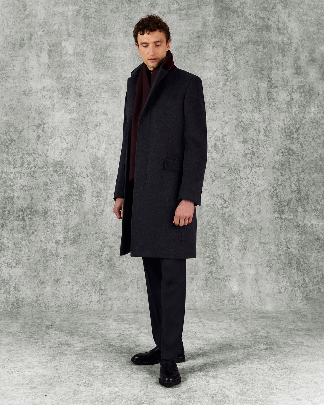 Kingsley Wool Cashmere Top Coat Charcoal