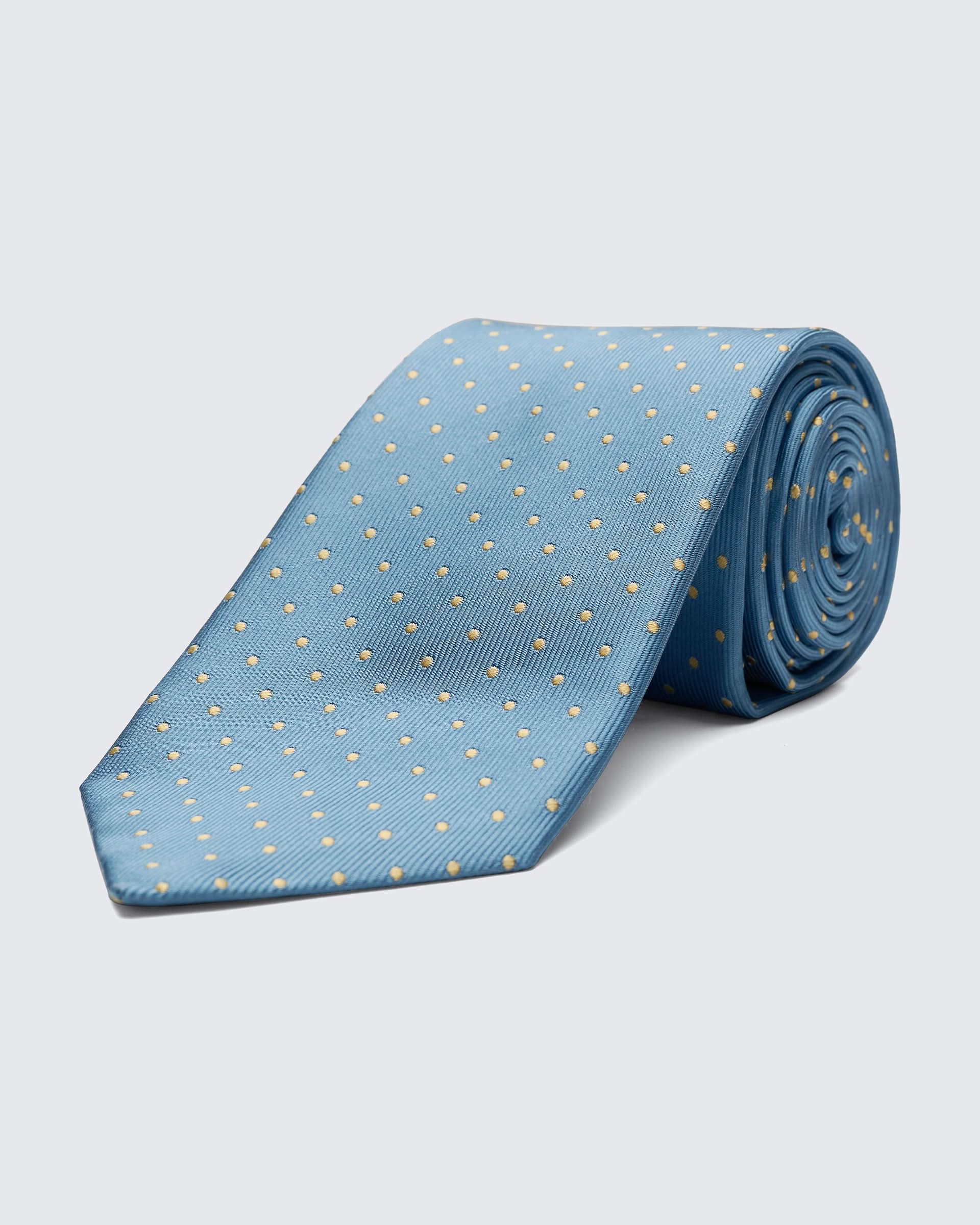 Kingsberry Blue Tie With Yellow Spot
