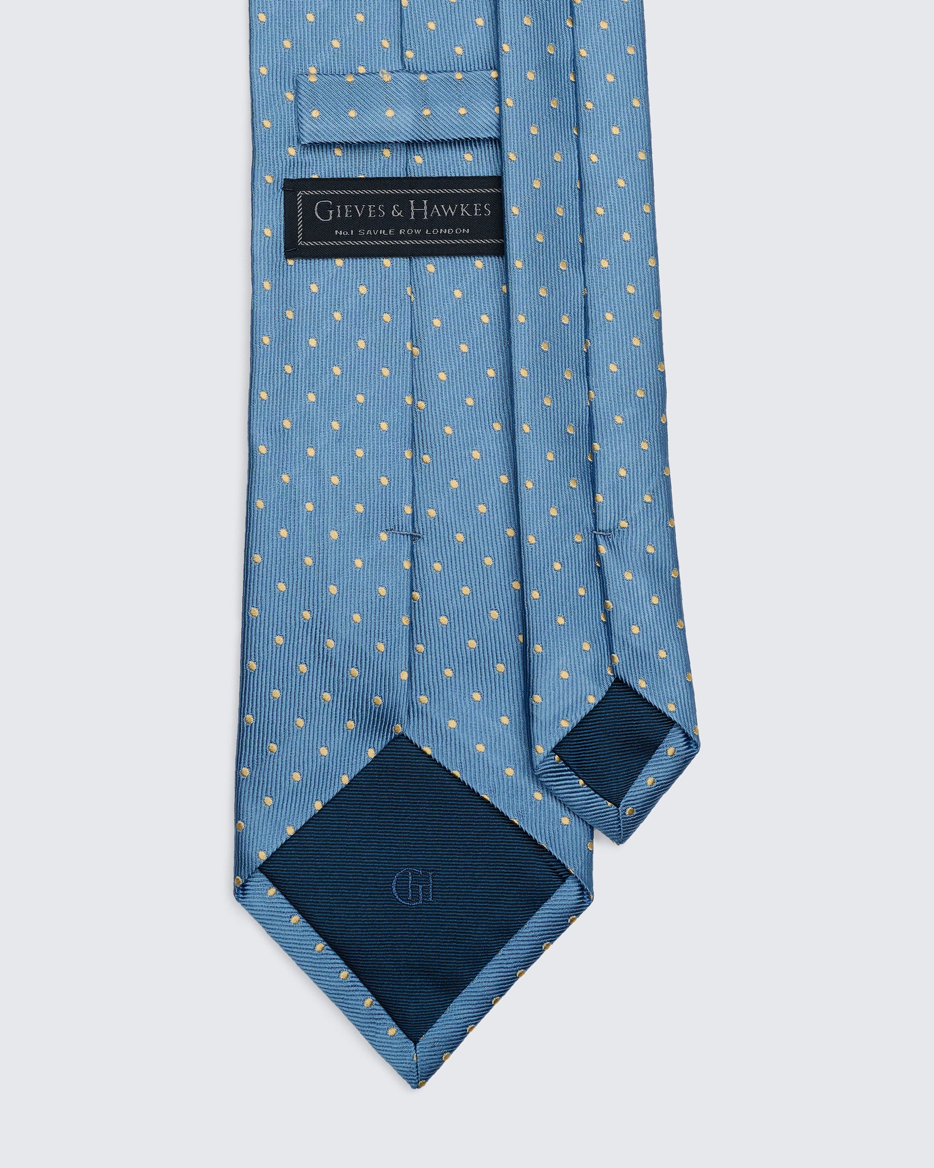 Kingsberry Blue Tie With Yellow Spot