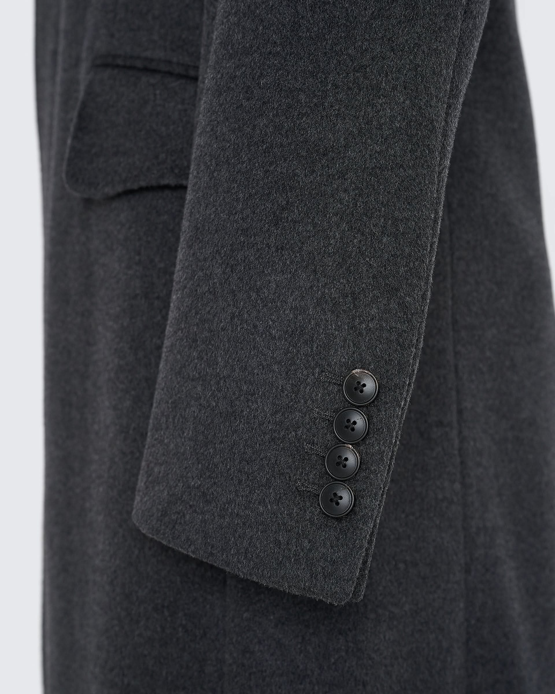 Kingsley Wool Cashmere Top Coat Charcoal