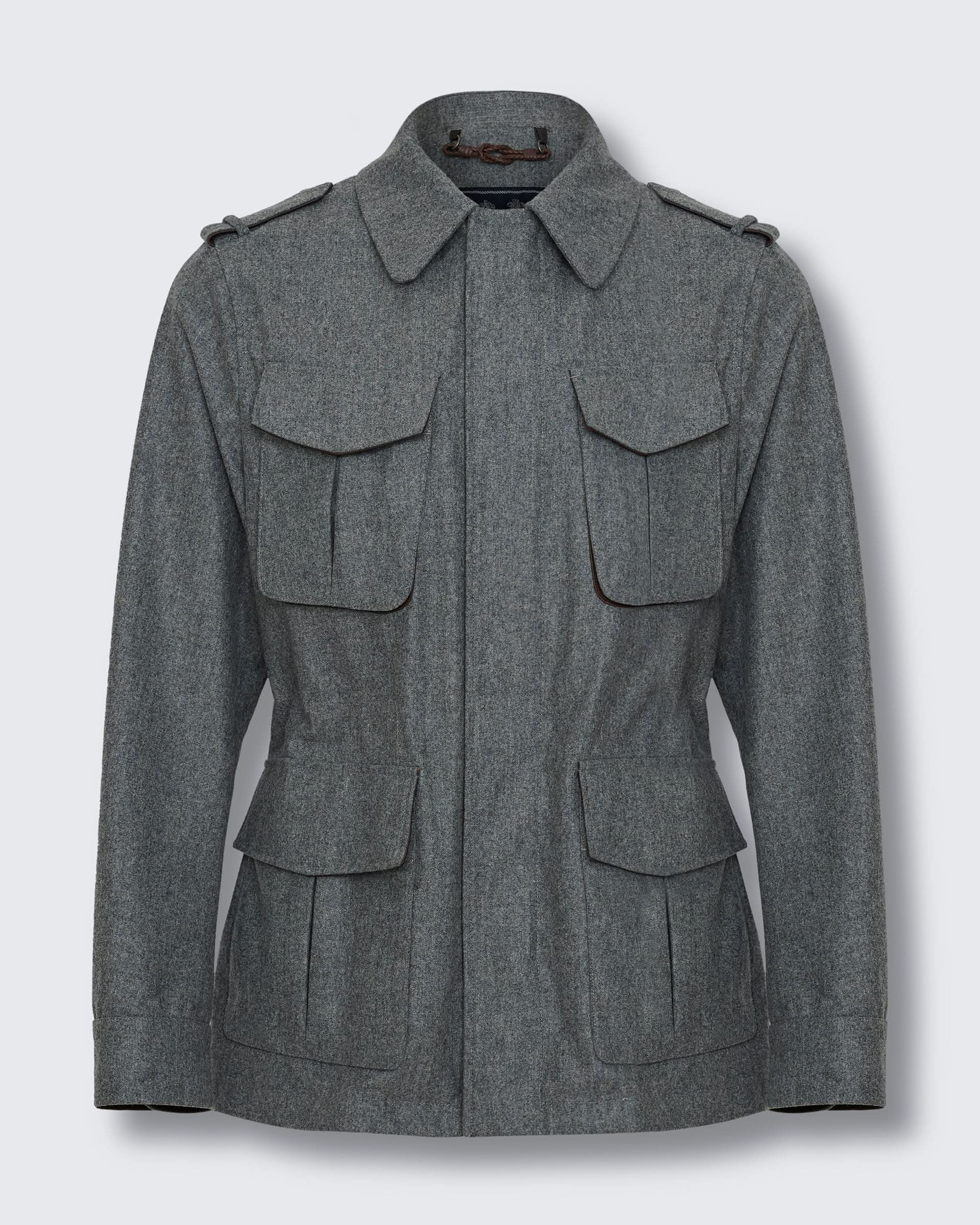 Lander Field Jacket Grey Flannel With Membrane