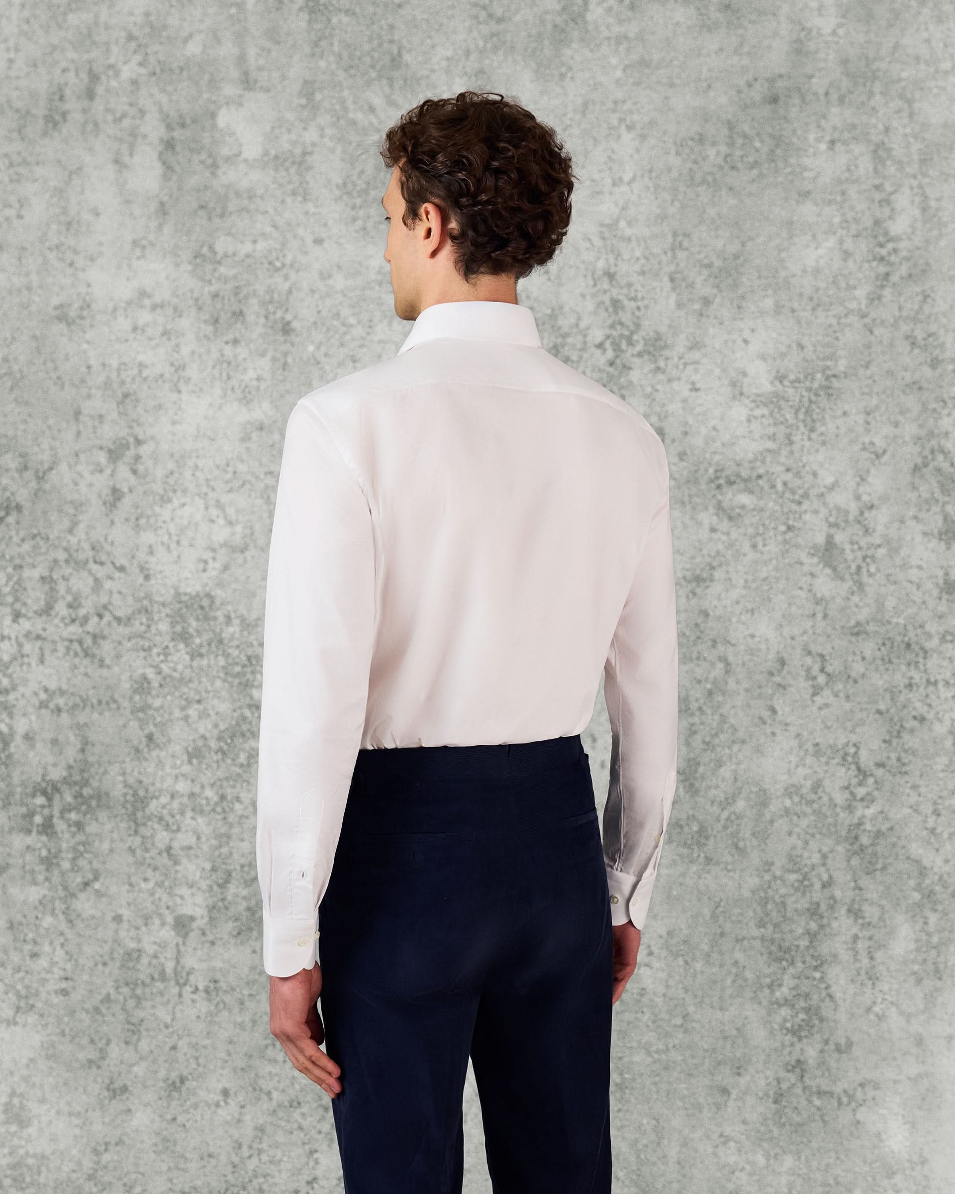 Leveson Cotton Twill Single Cuff Shirt White