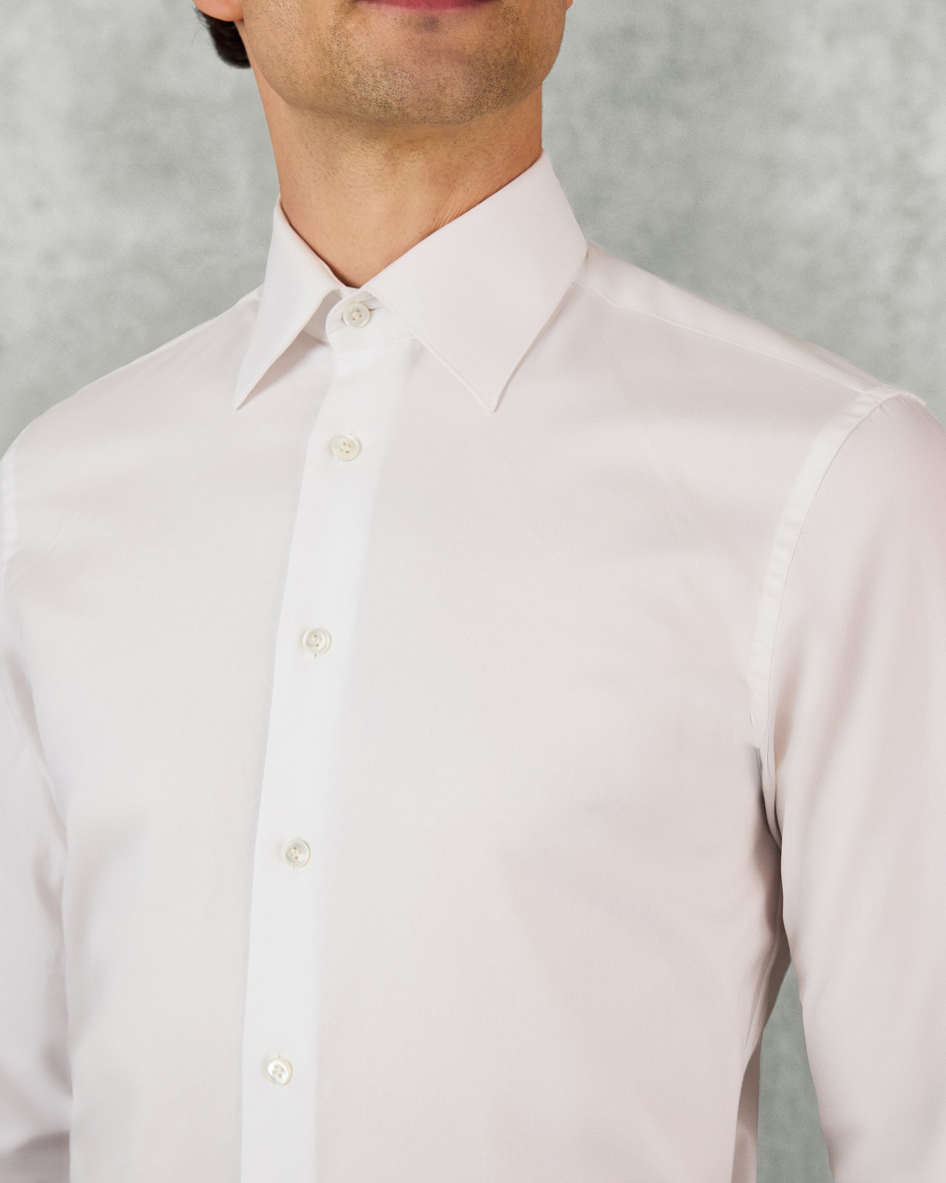 Leveson Cotton Twill Single Cuff Shirt White