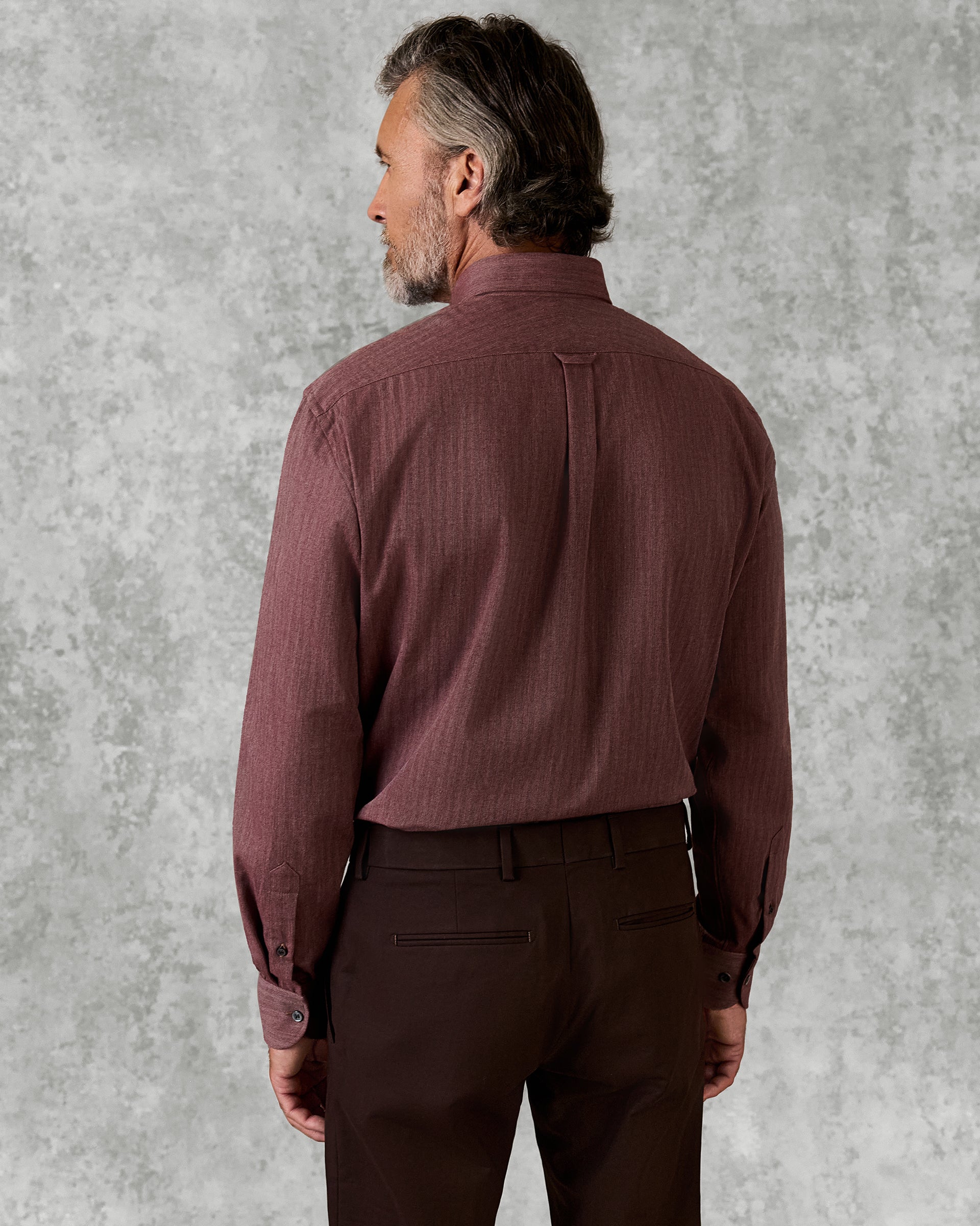 Day Herringbone Spread Shirt Burgundy