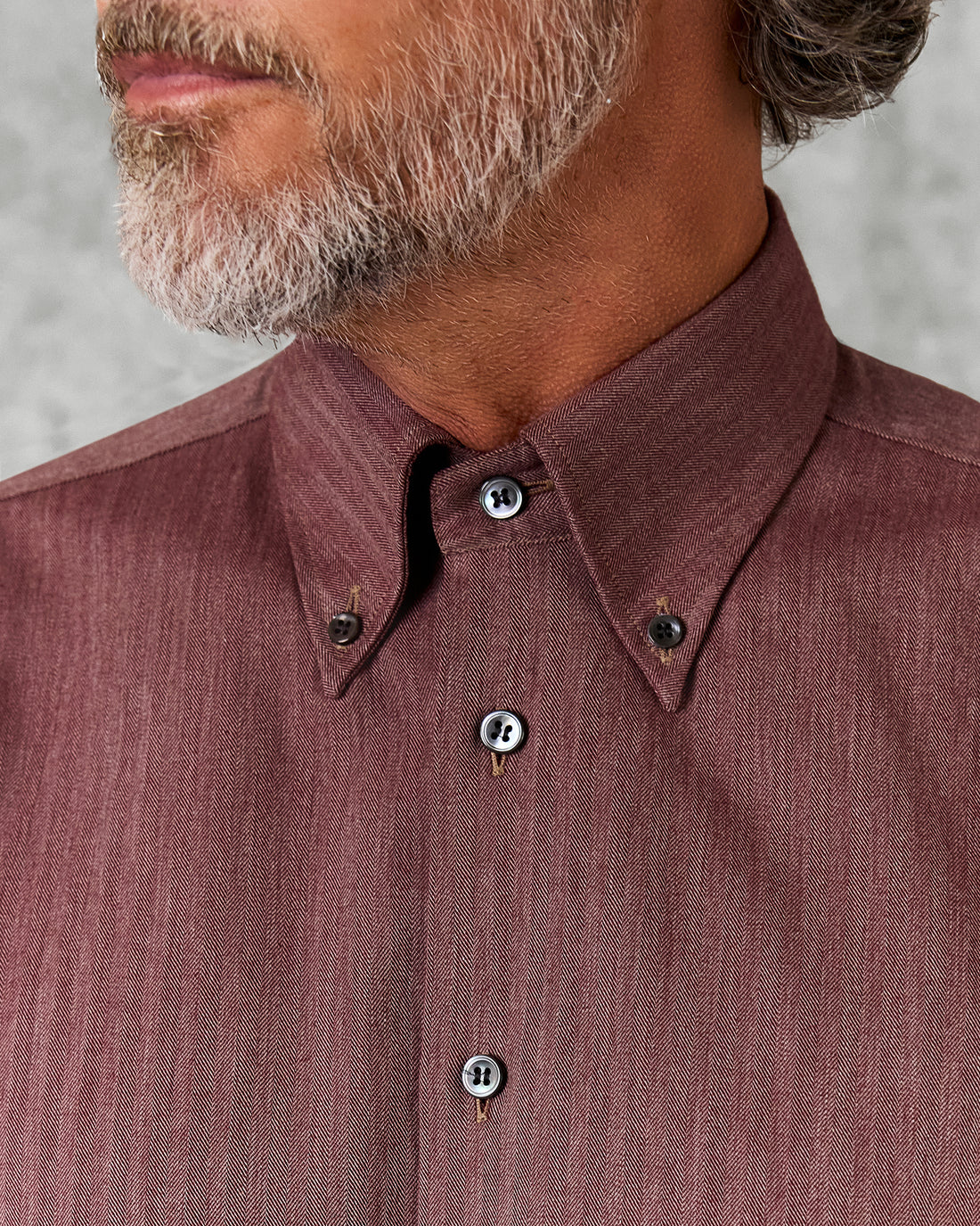 Day Herringbone Spread Shirt Burgundy