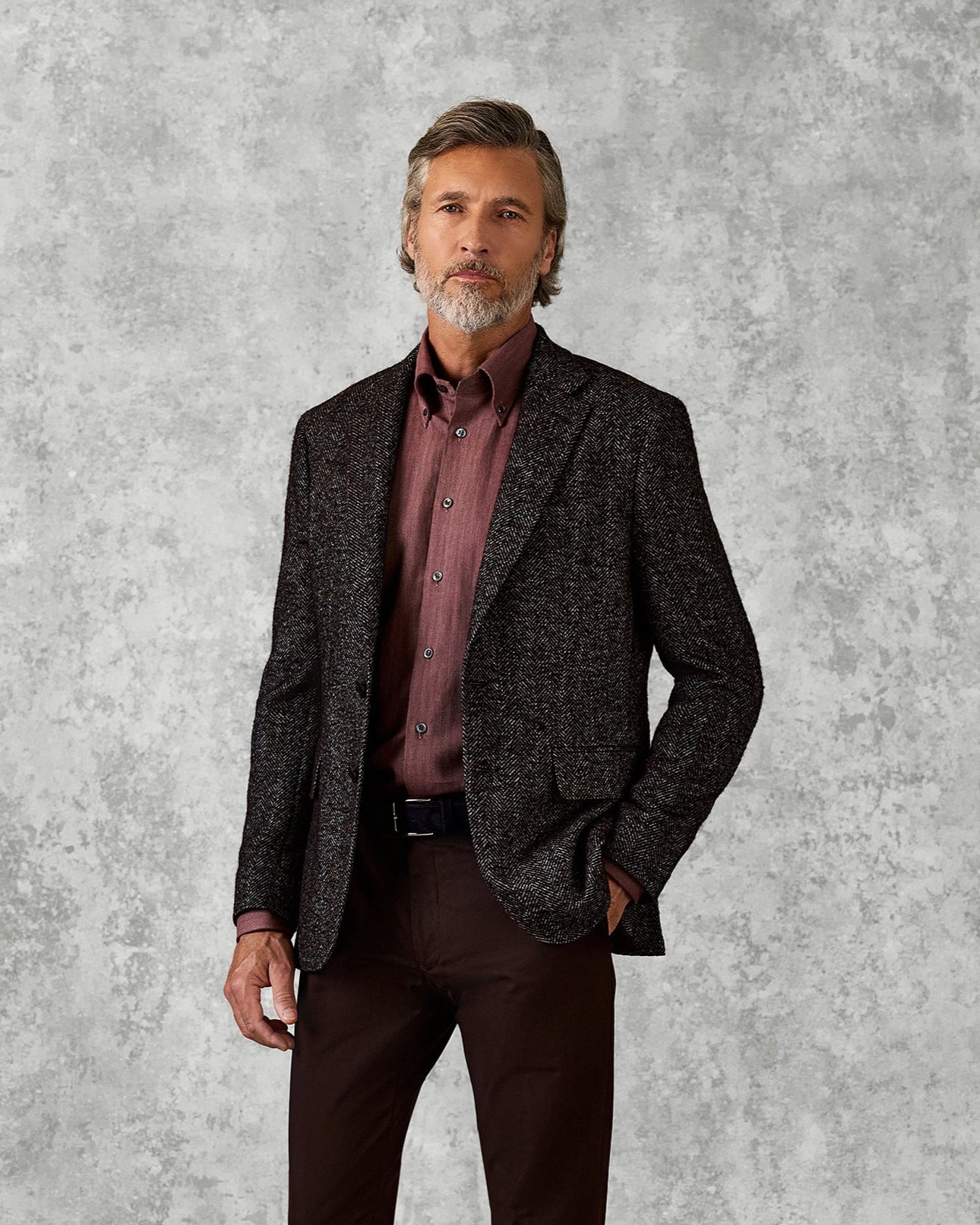 Poynter Wool & Alpaca Herringbone Blazer