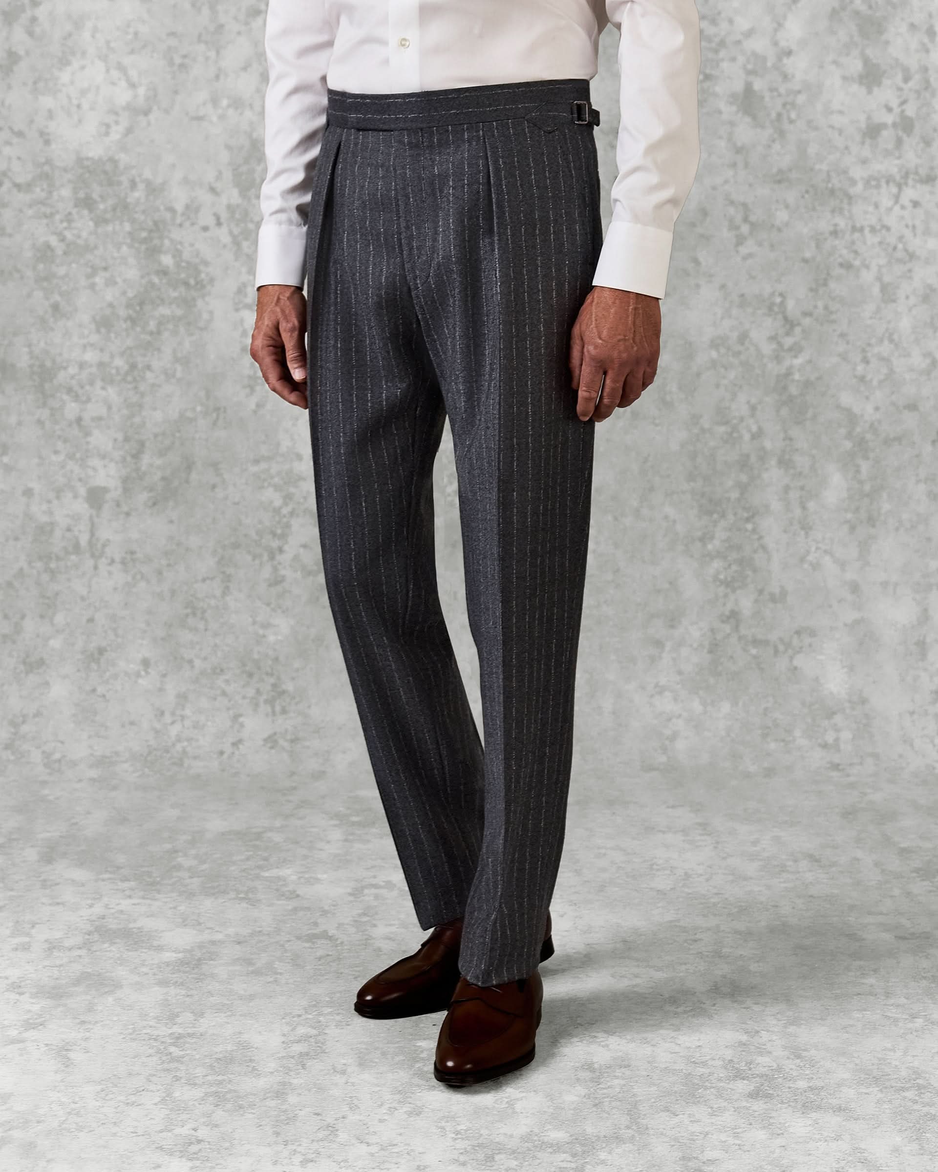 Gunn Virgin Wool Cashmere Suit Trouser Grey Morse Code