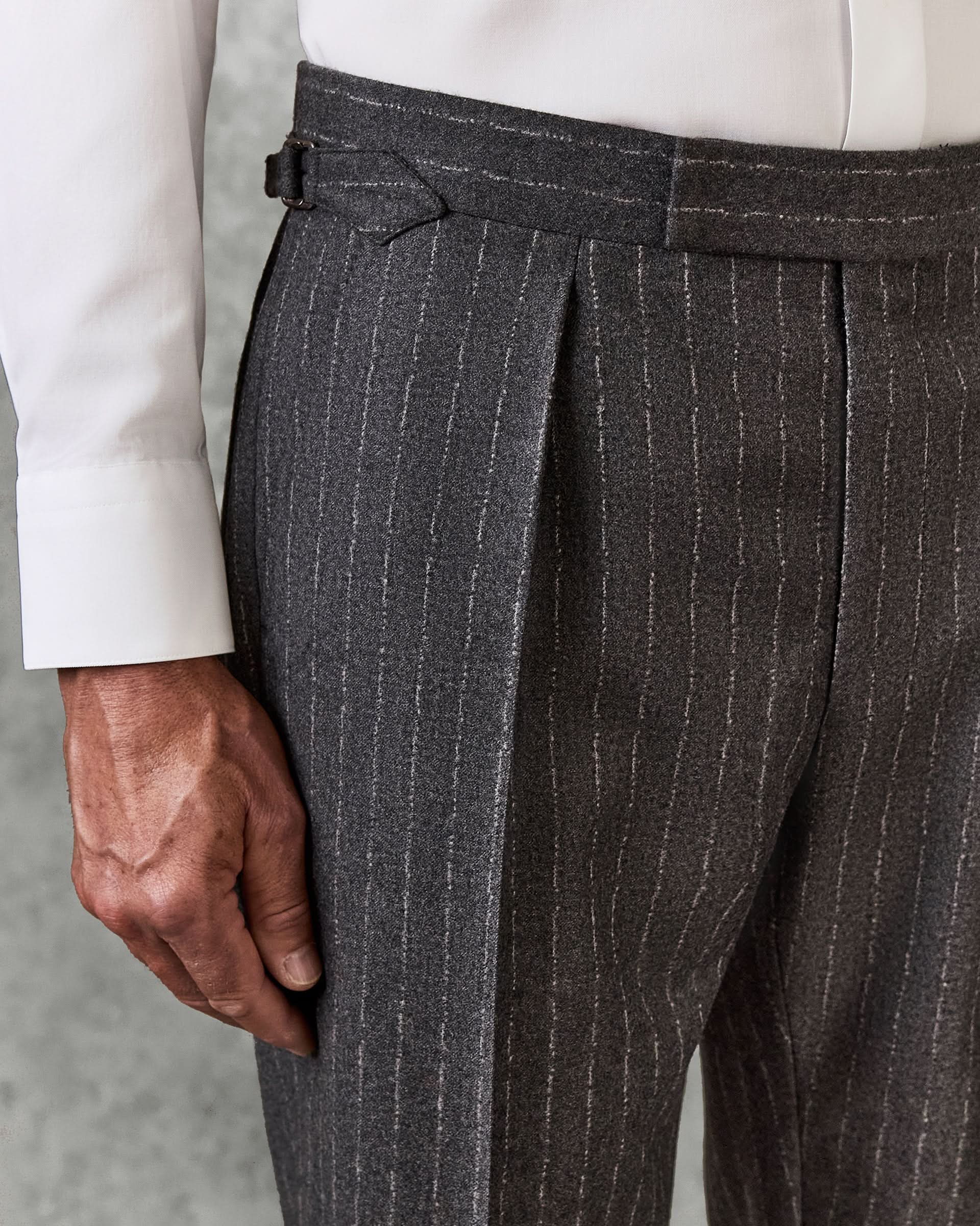 Gunn Virgin Wool Cashmere Suit Trouser Grey Morse Code