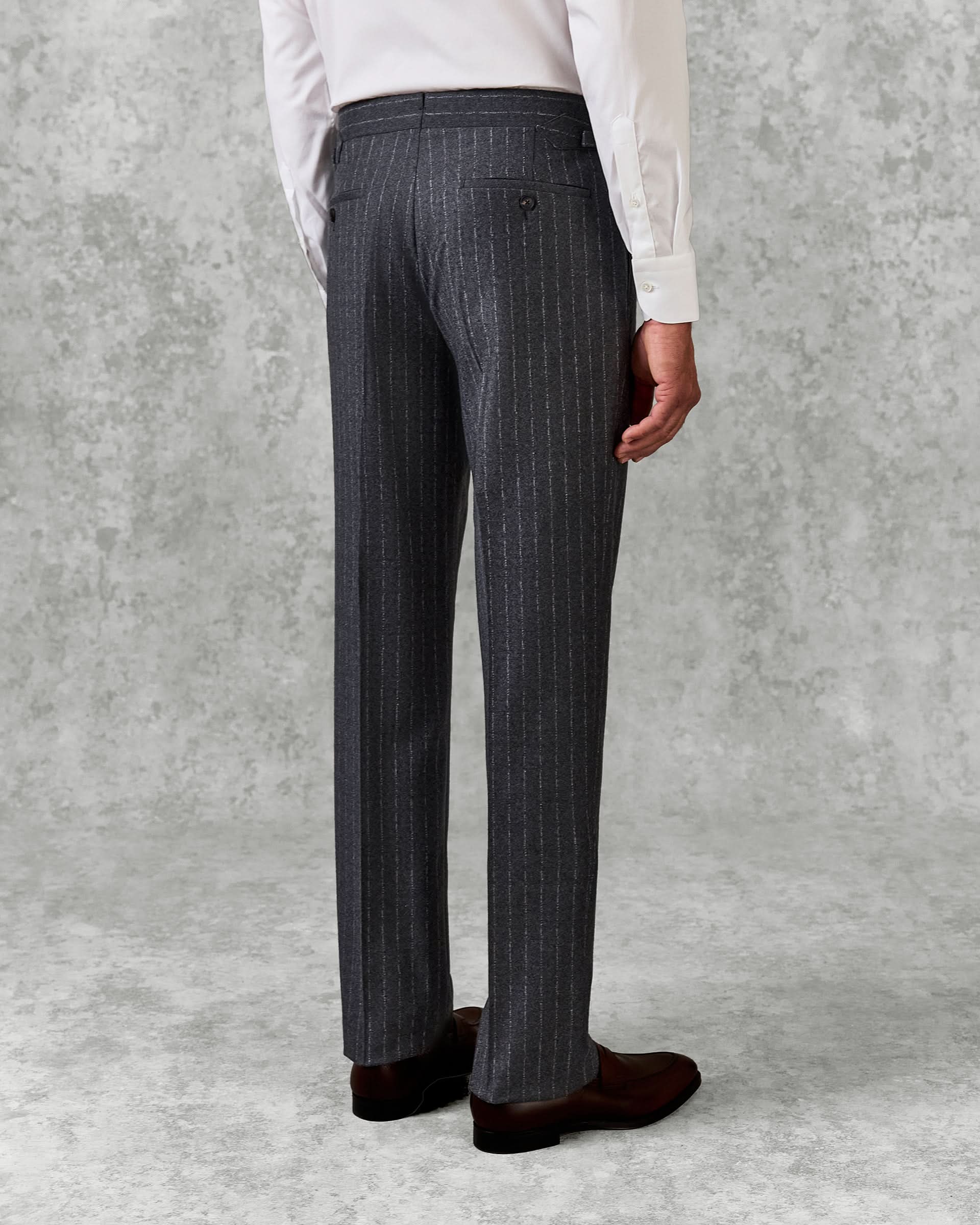 Gunn Virgin Wool Cashmere Suit Trouser Grey Morse Code