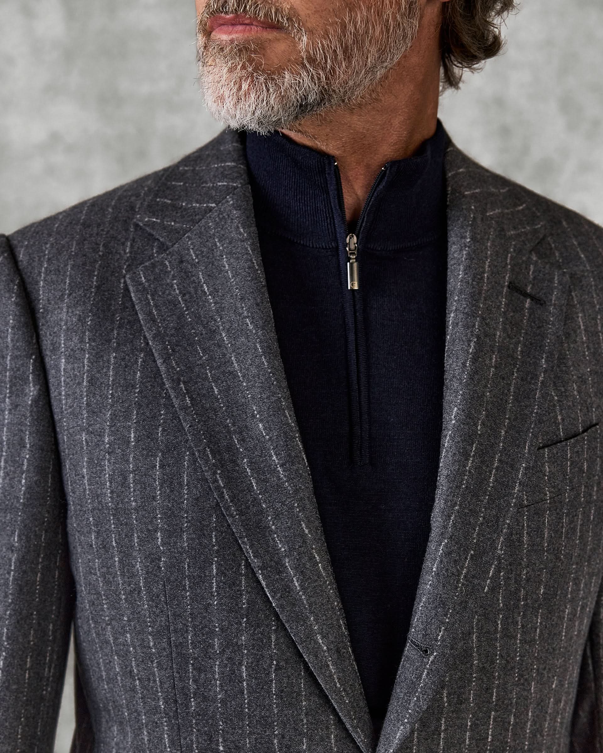 Gunn Wool Cashmere Suit Jacket Grey Morse Code