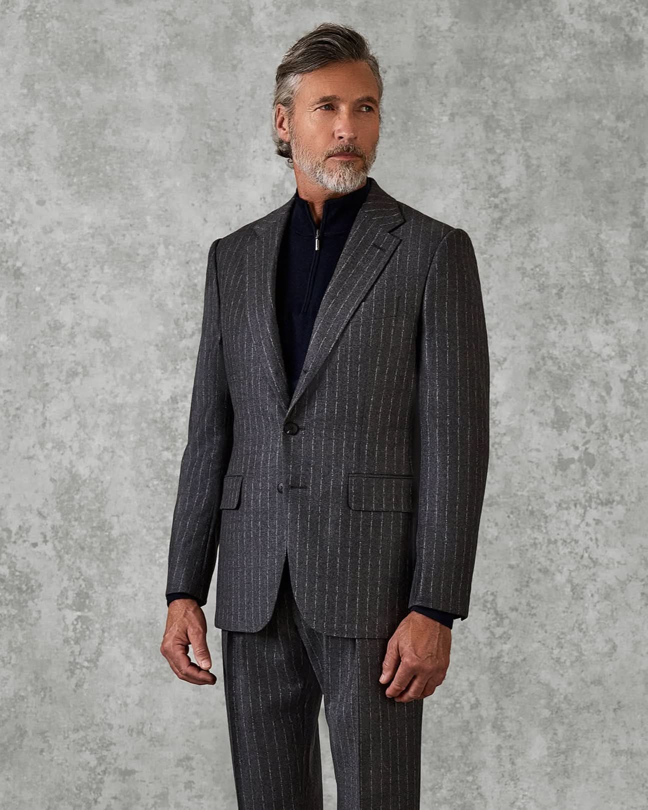 Gunn Wool Cashmere Suit Jacket Grey Morse Code