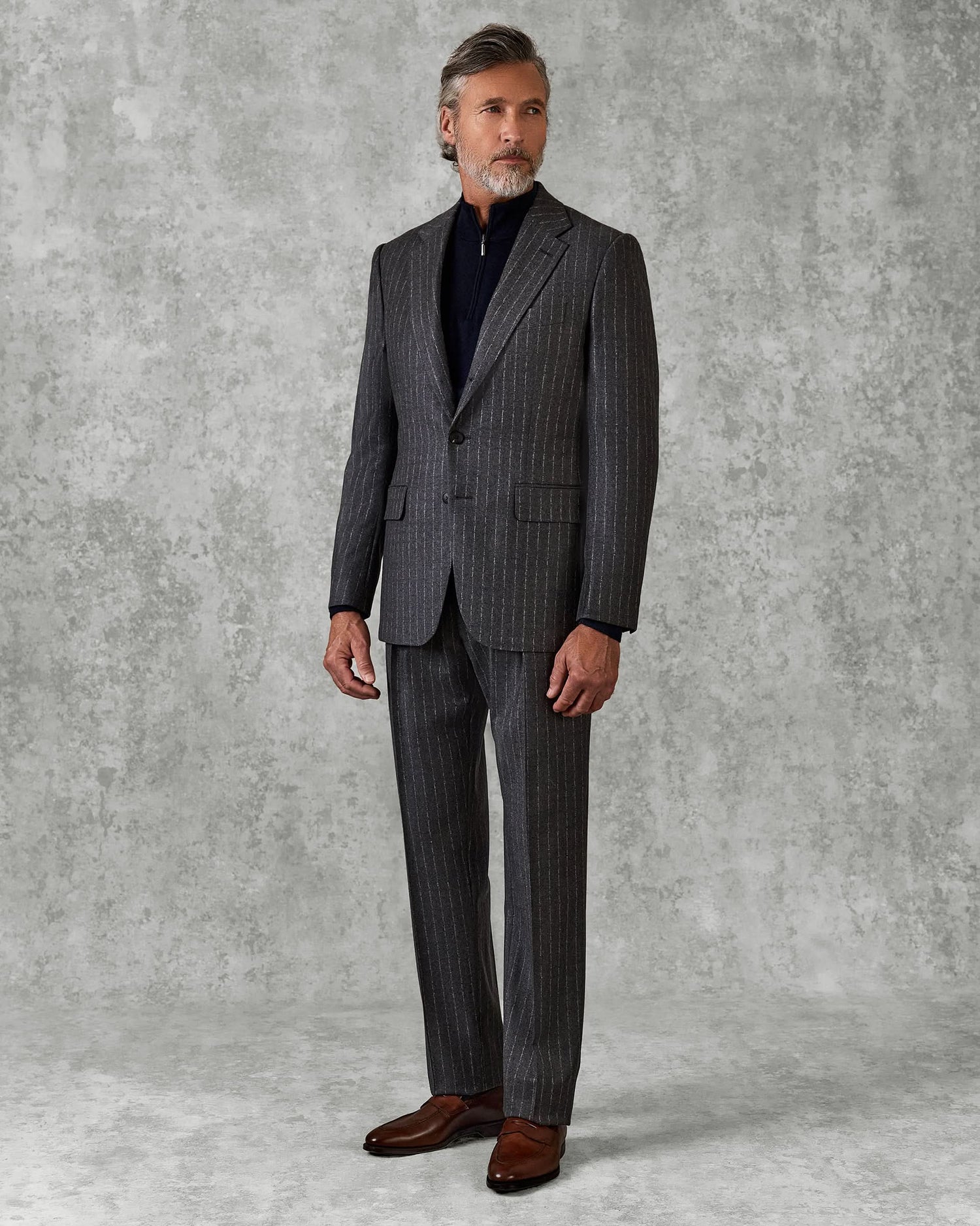 Gunn Wool Cashmere Morse Code Suit Grey