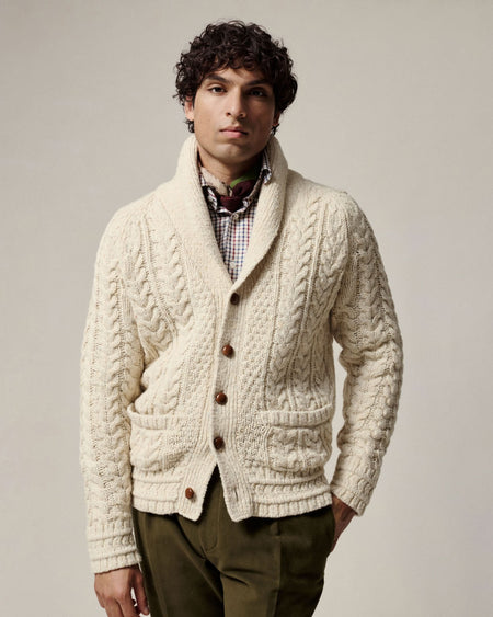 Nair Donegal Merino Wool Cardigan White
