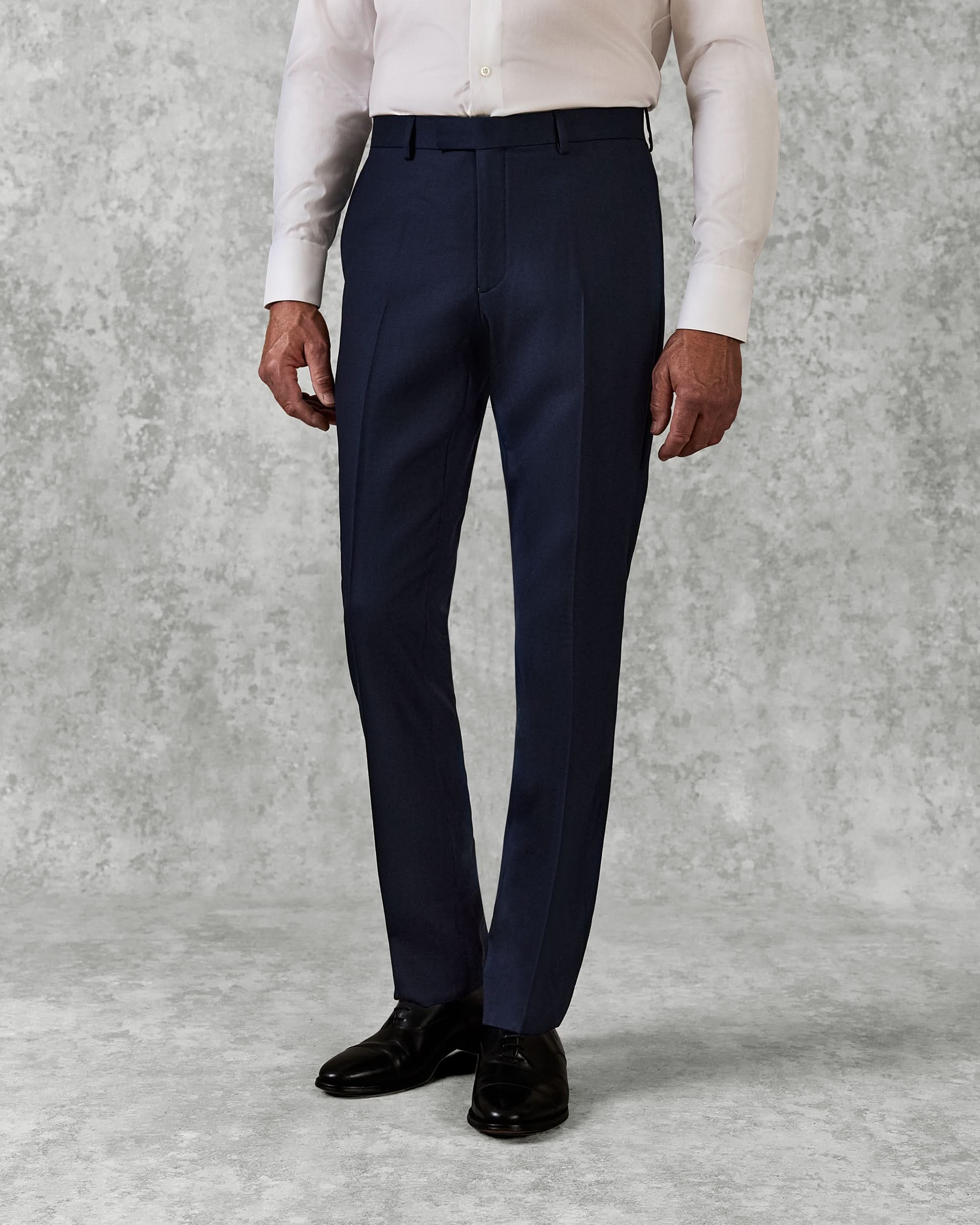 Doughty Wool Double Breasted Twill Suit Navy