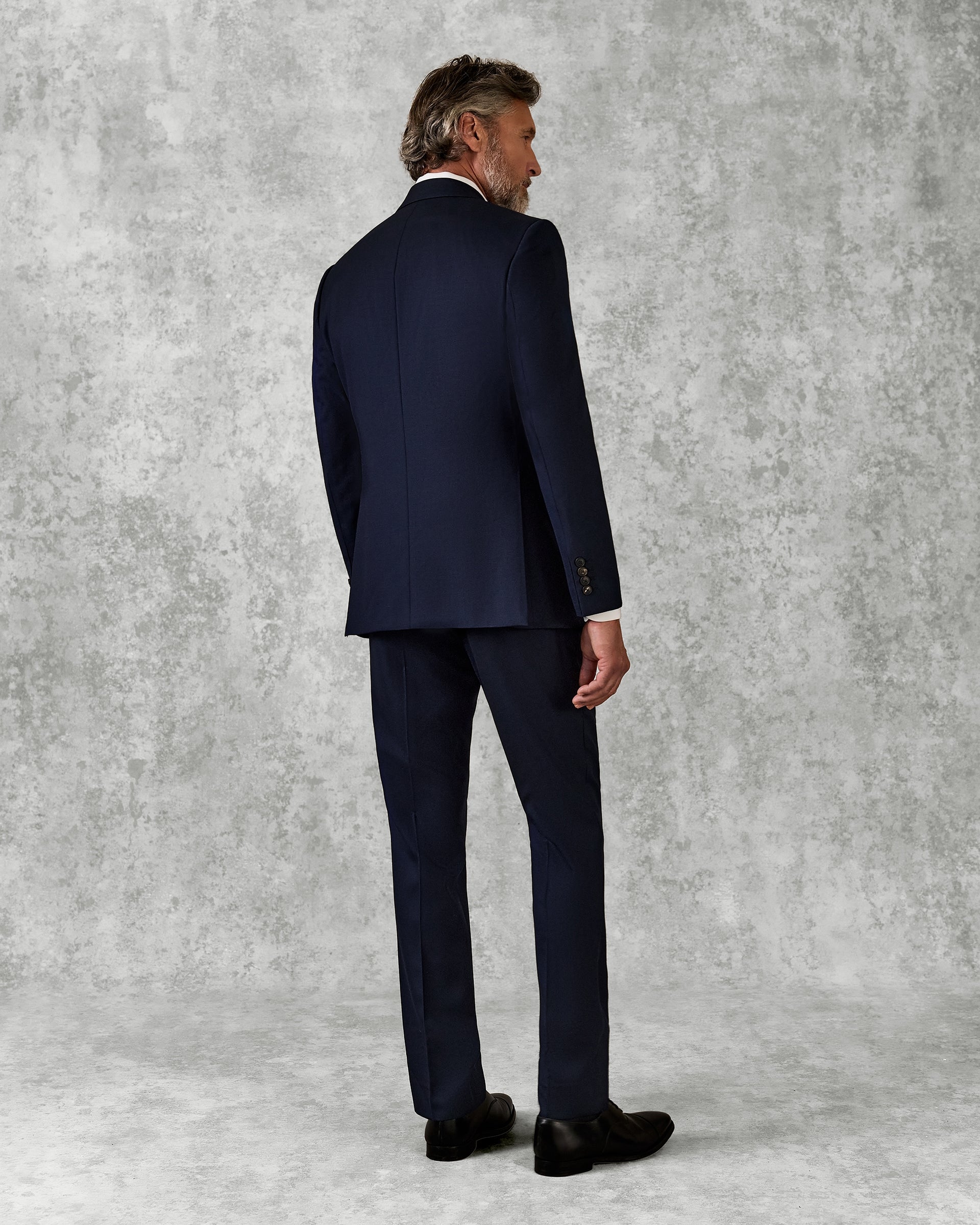 Doughty Double Breasted Wool Twill Suit Jacket Navy