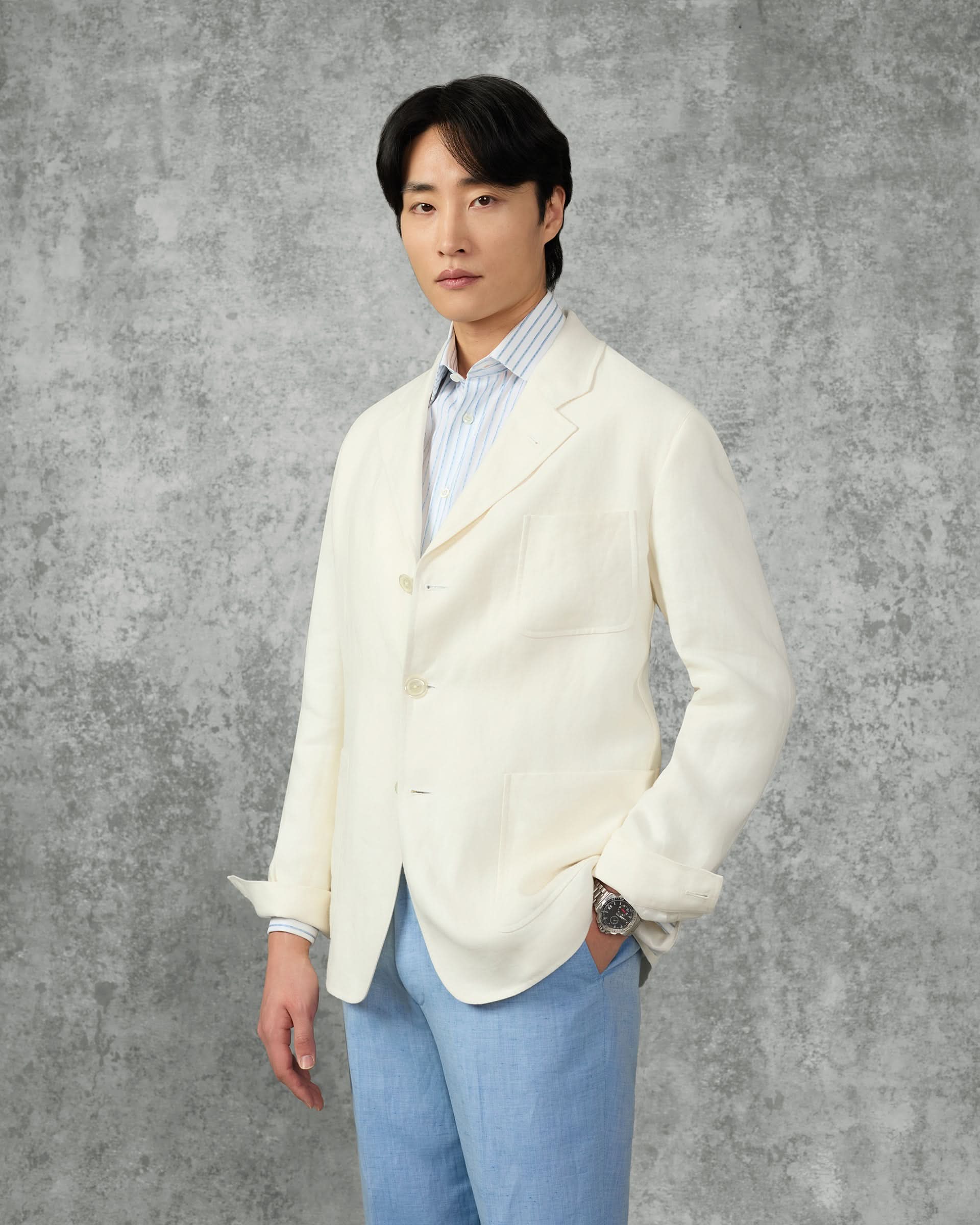 Randall Linen Shacket Ecru