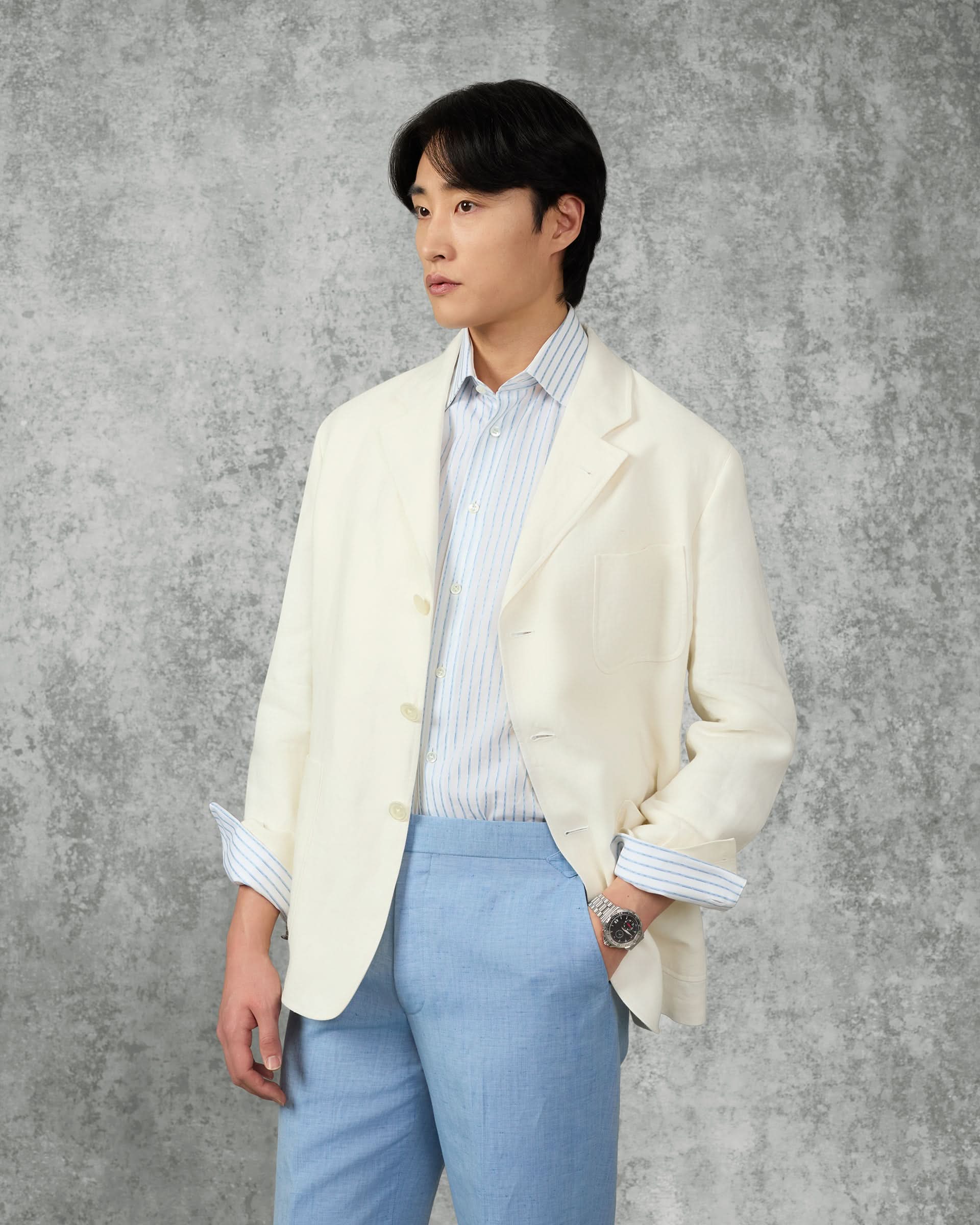 Randall Linen Shacket Ecru