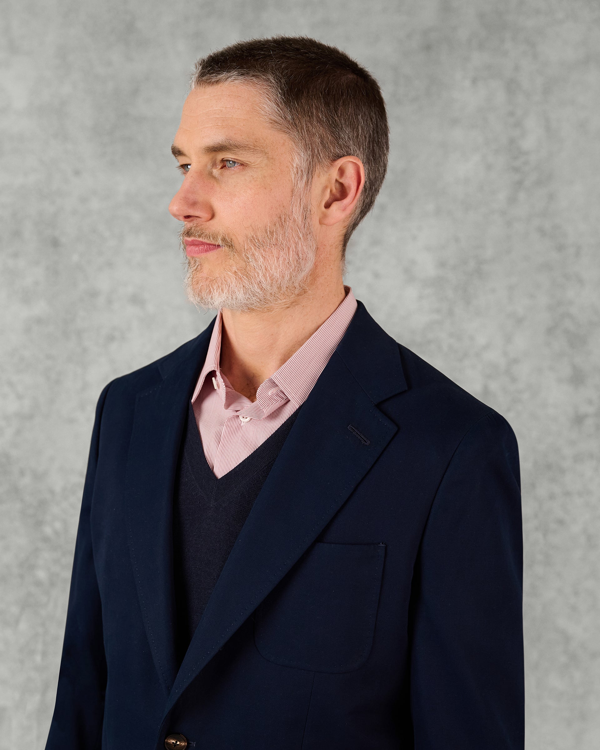 Stanley Cotton Cashmere Suit Jacket Navy