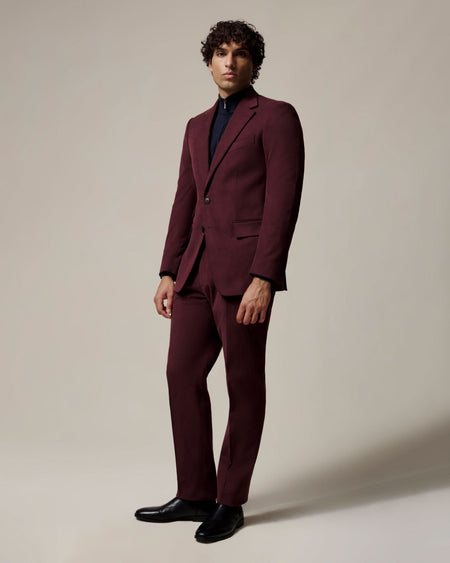 Barlow Moleskin Suit Burgundy