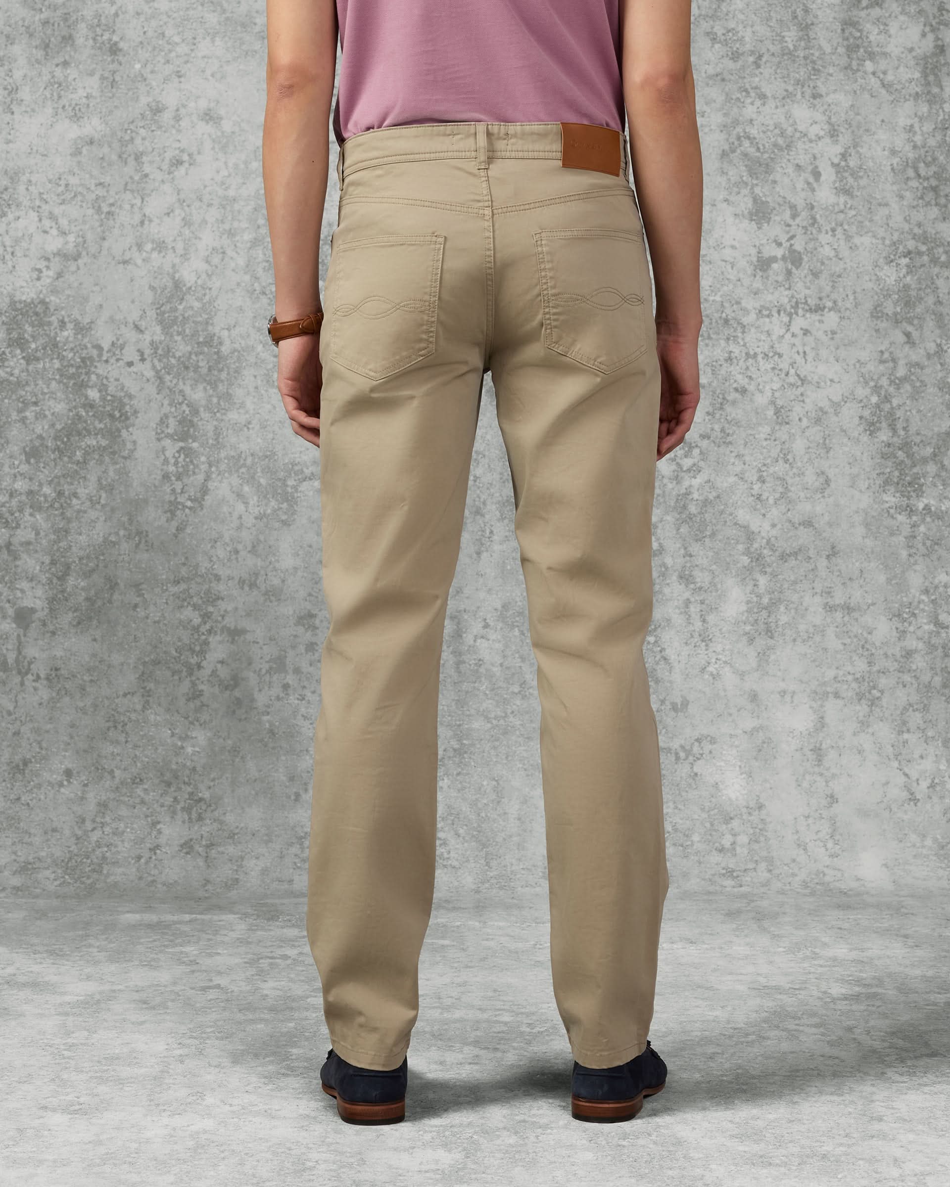Frederick Cotton Stretch 5 Pocket Trouser Stone