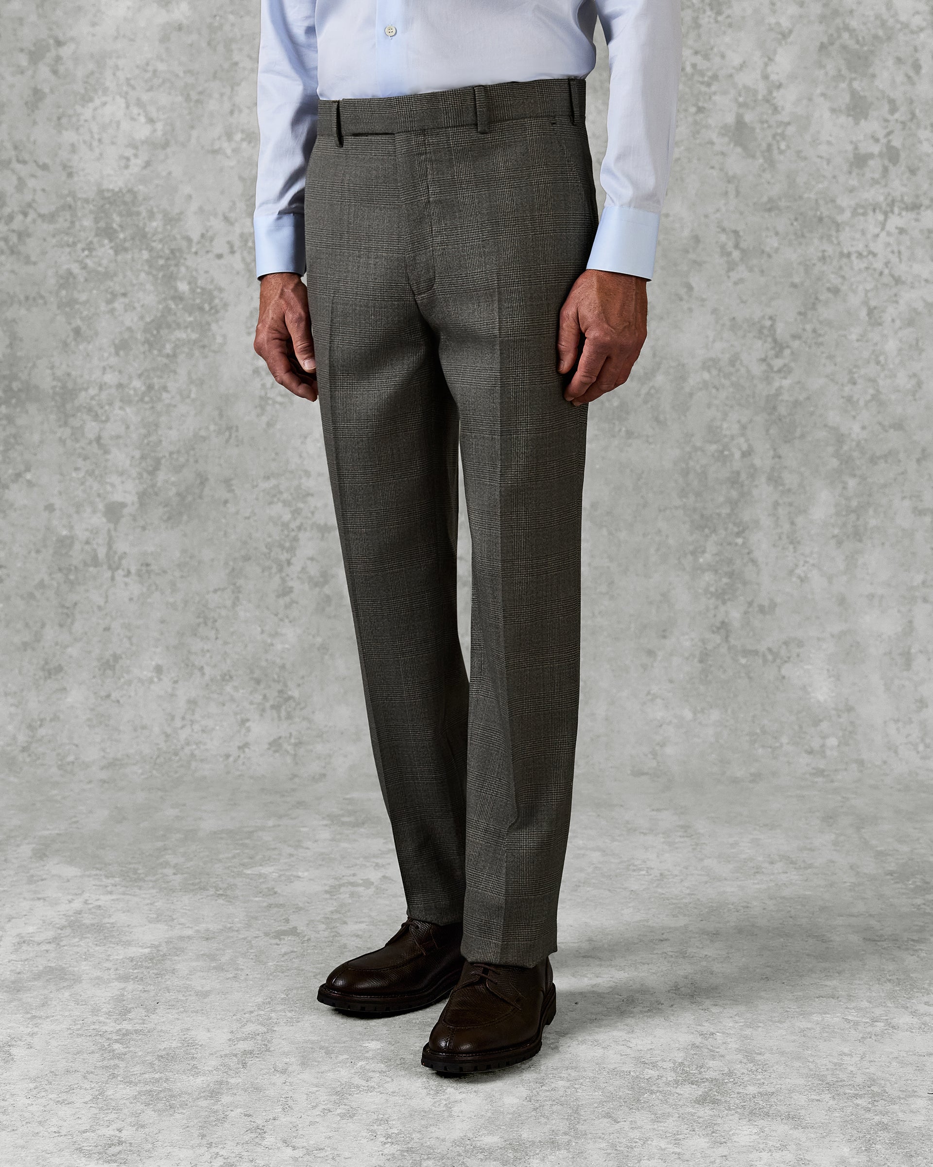 Bushell Wool Suit Trouser Brown Check