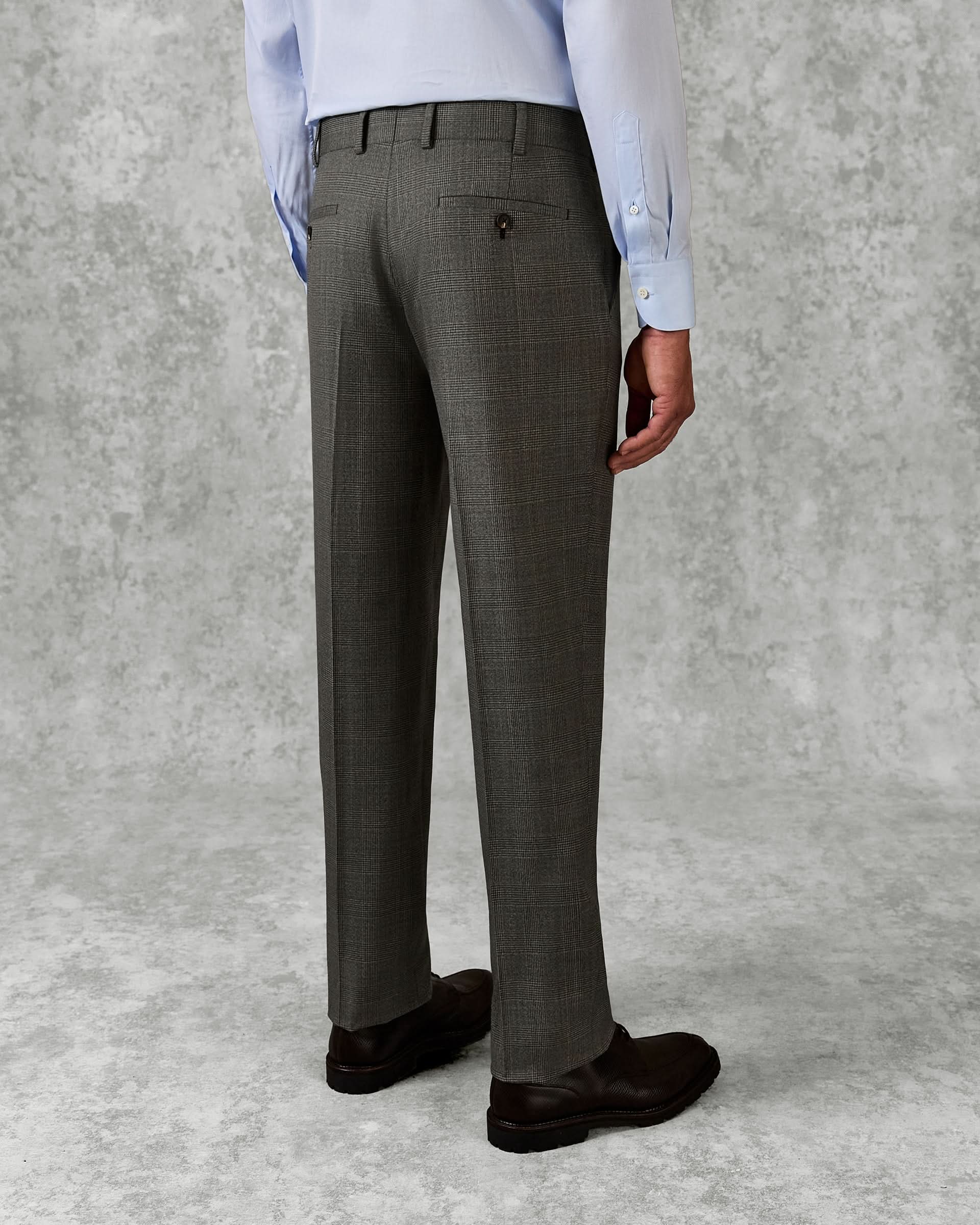 Bushell Wool Suit Trouser Brown Check