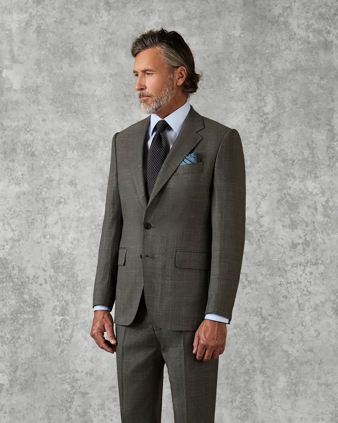 Bushell Virgin Wool Suit Jacket Brown Check