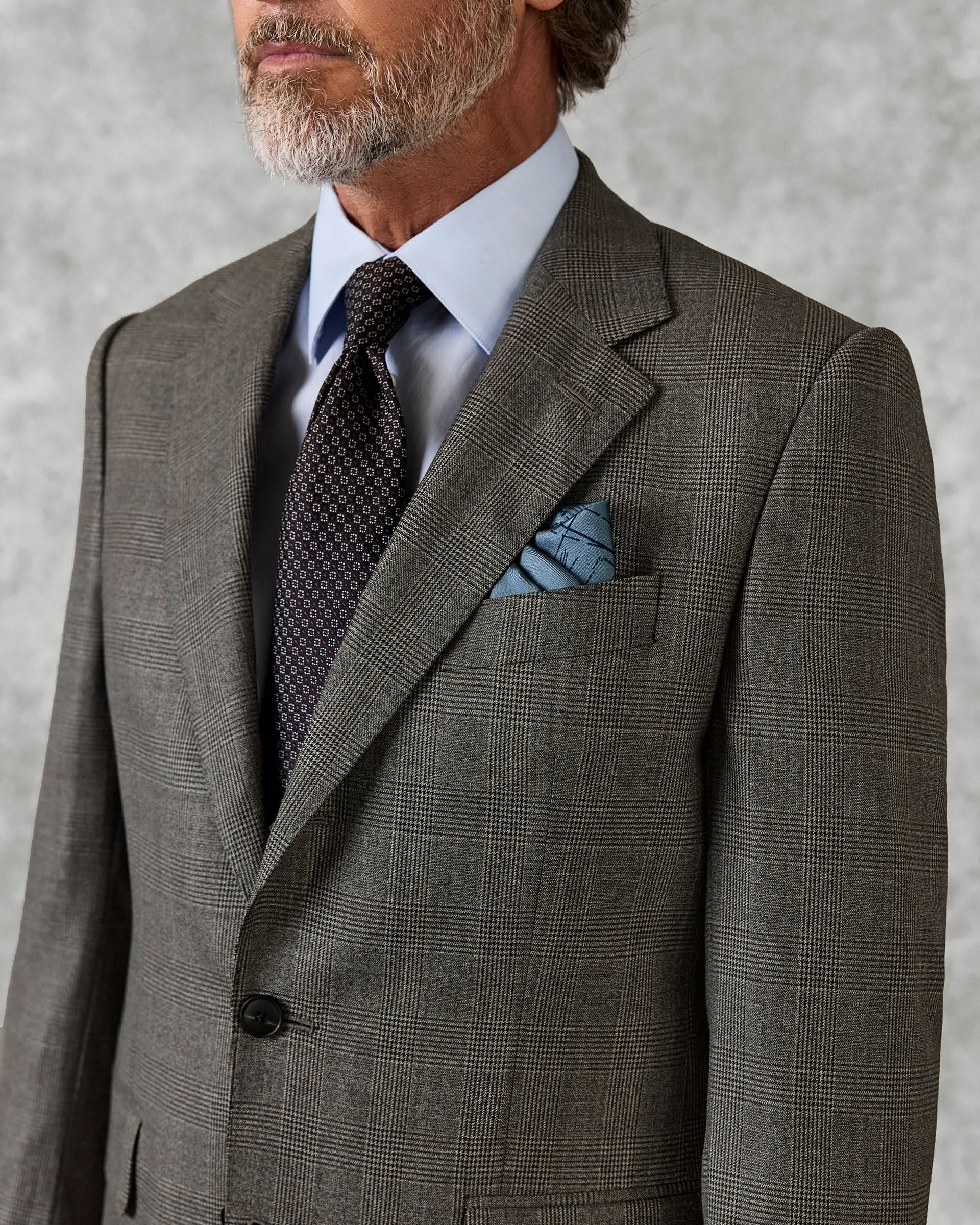 Bushell Wool Suit Brown Check