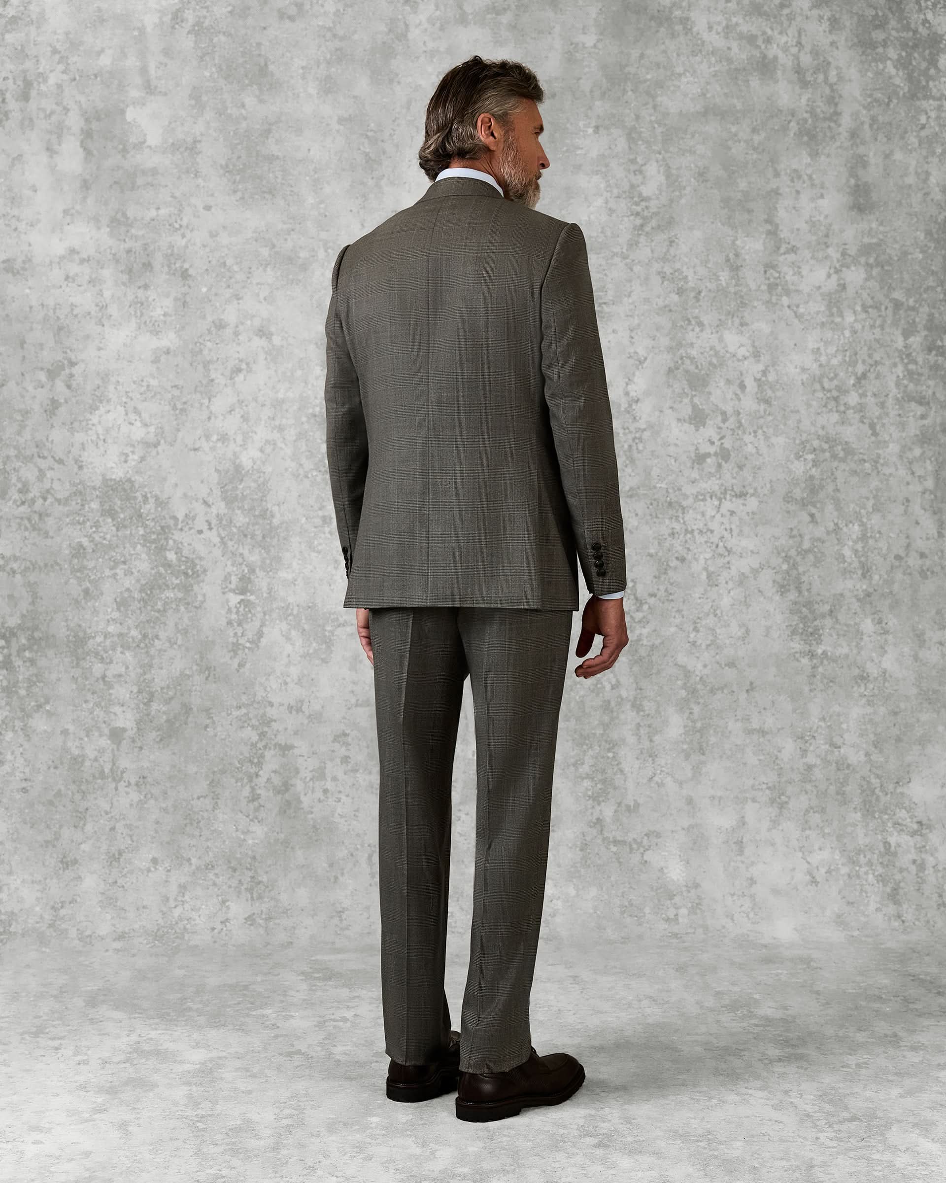 Bushell Wool Suit Brown Check