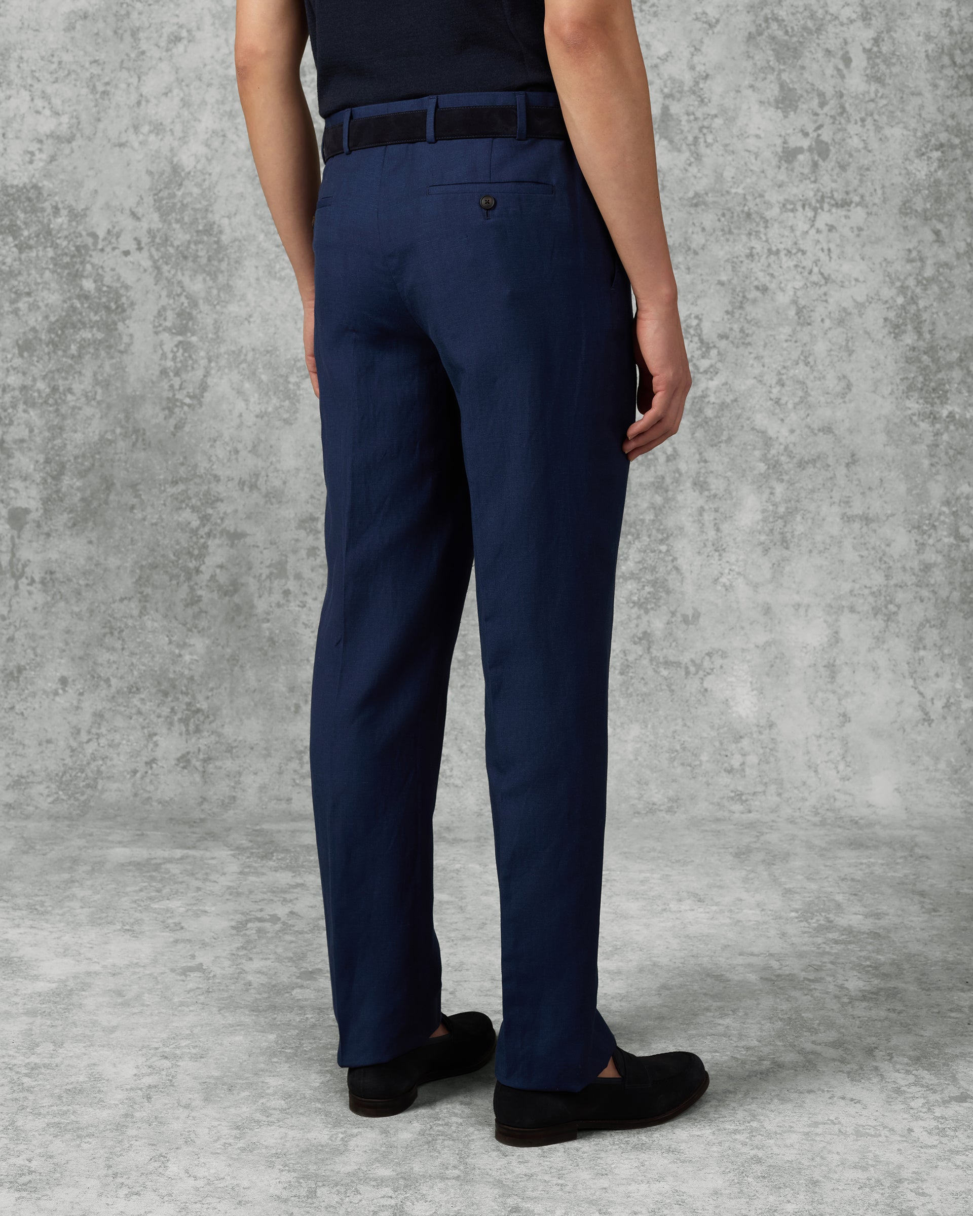 Lewis Wool & Linen Suit Trousers Navy