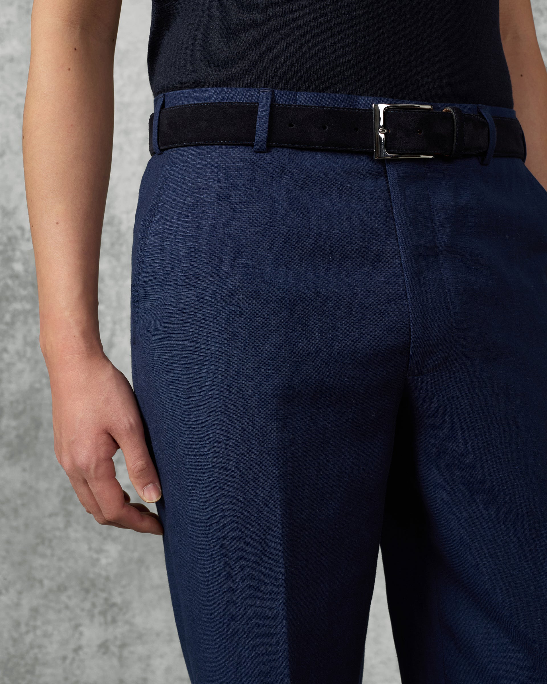 Lewis Wool & Linen Suit Trousers Navy