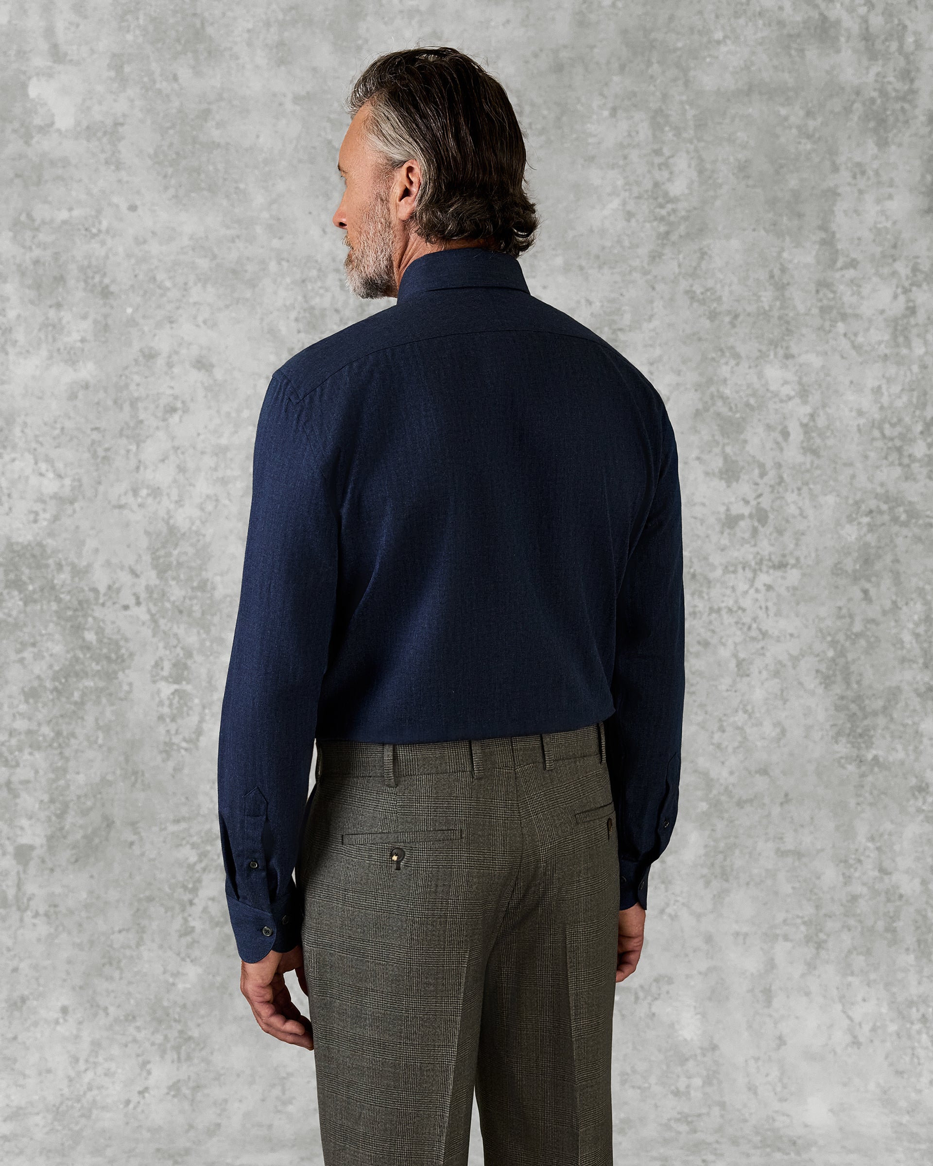Day Herringbone Down Navy Shirt