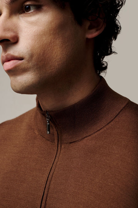 Hamilton Merino Wool Silk Cashmere Quarter Zip Jumper