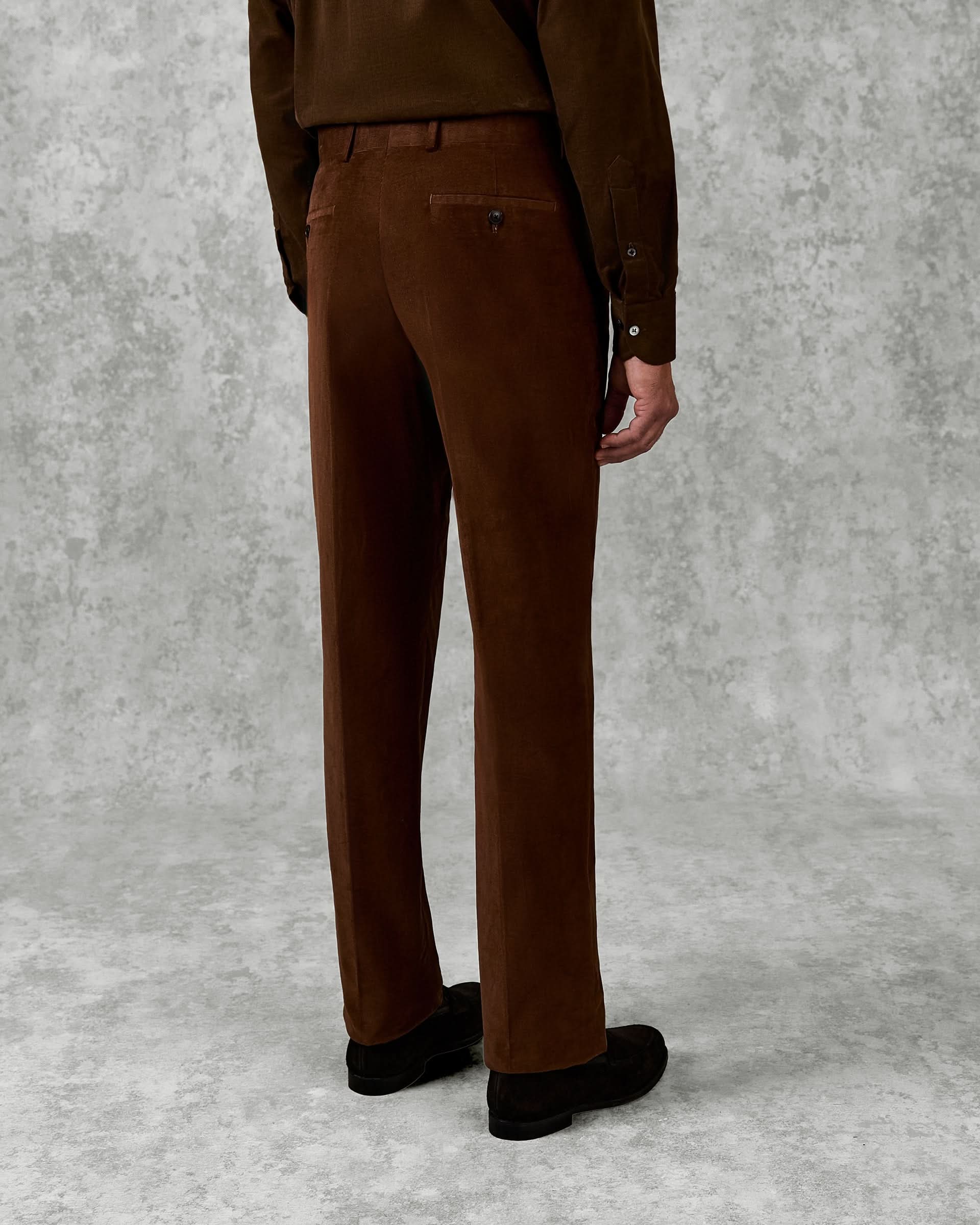 Dodge Cotton Baby Cord Suit Trouser Brown