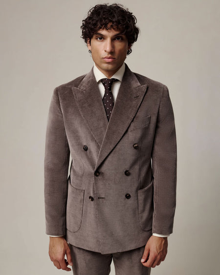 Calister Corduroy Cotton & Virgin Wool Suit Jacket Mink