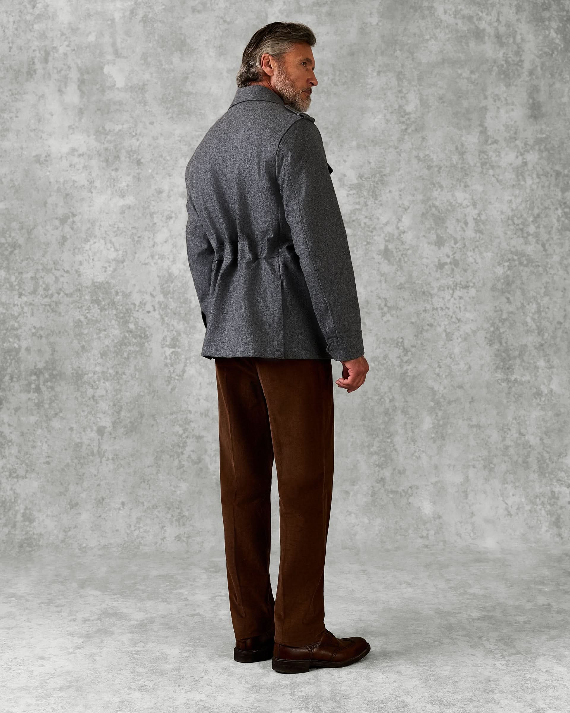 Lander Field Jacket Grey Flannel With Membrane