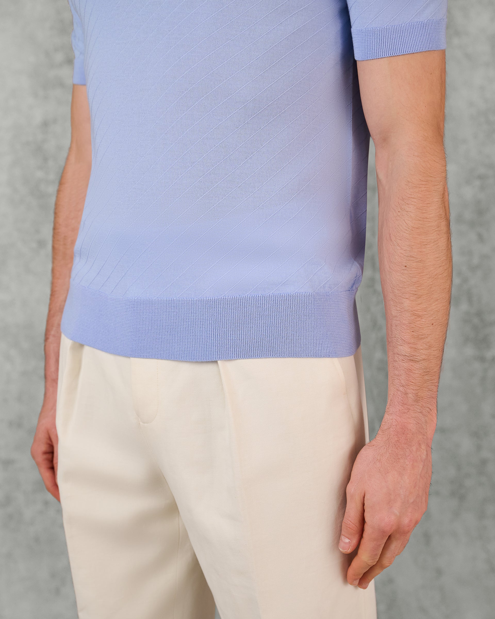 Noel Merino Wool Textured Polo Shirt