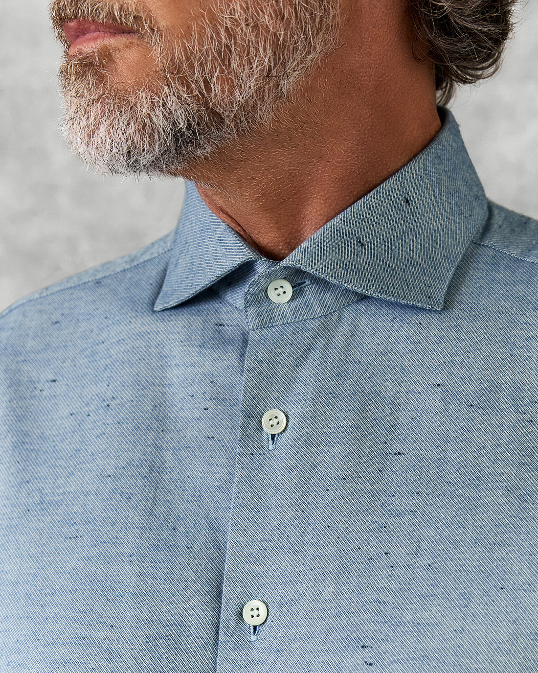 Swain Light Blue Spread Herringbone Shirt