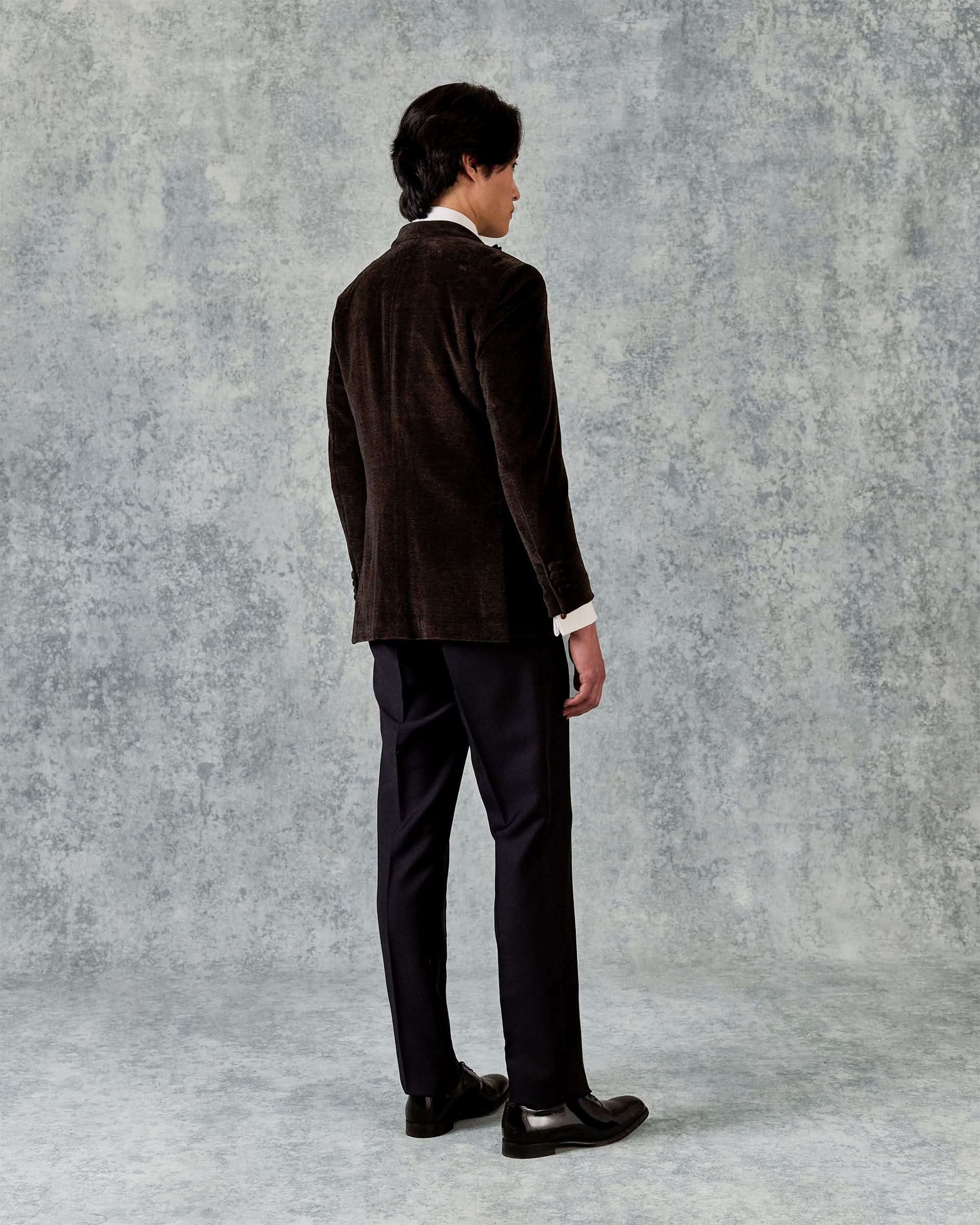 Williams Cotton Shawl Lapel Dress Jacket Dark Brown