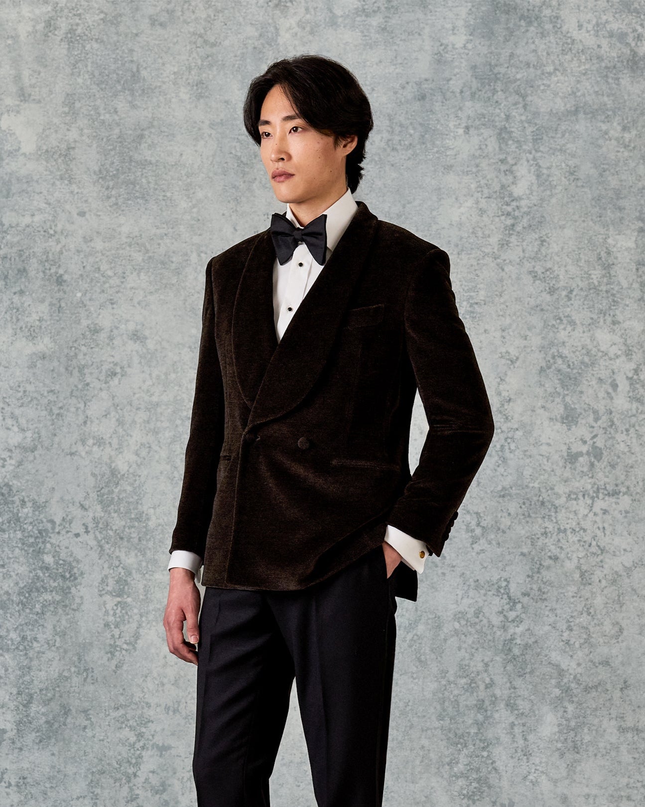 Williams Cotton Shawl Lapel Dress Jacket Dark Brown