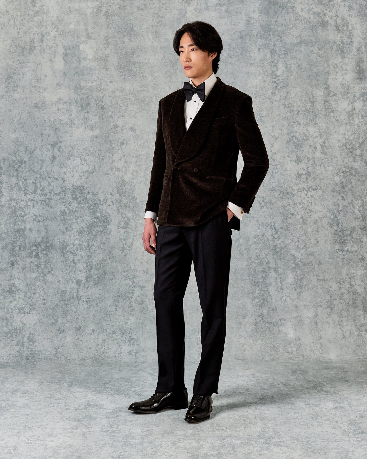 Williams Cotton Shawl Lapel Dress Jacket Dark Brown