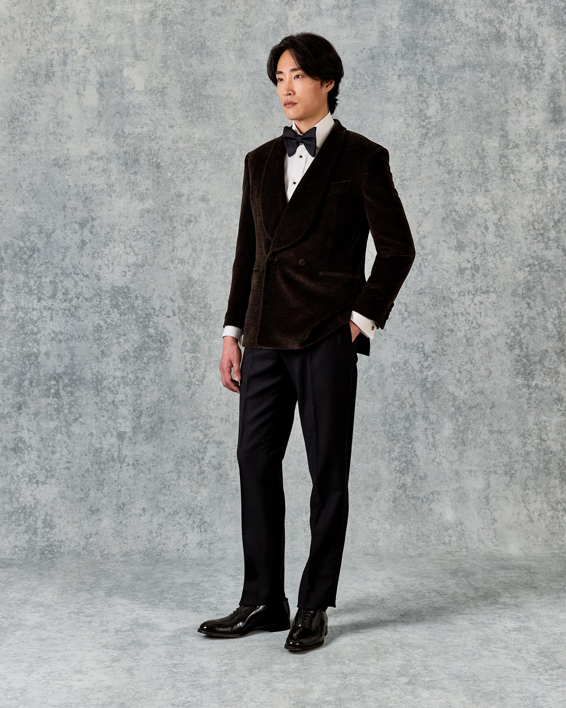 Williams Shawl Lapel Dress Jacket Dark Brown Jersey