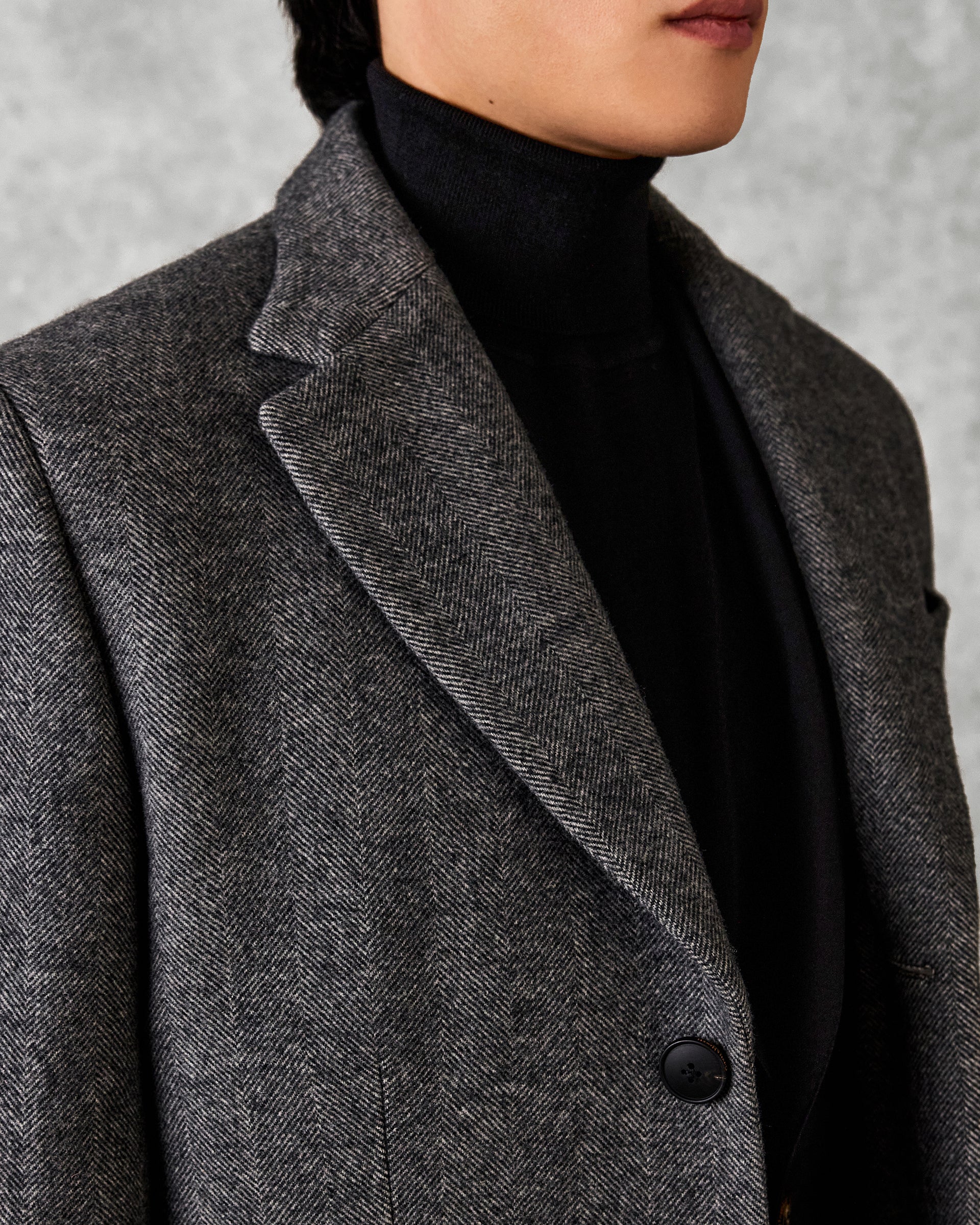 Hovell Herringbone Top Coat Grey