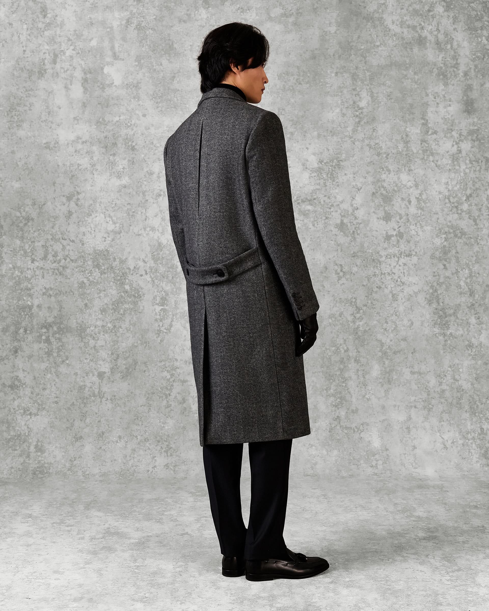 Hovell Herringbone Top Coat Grey