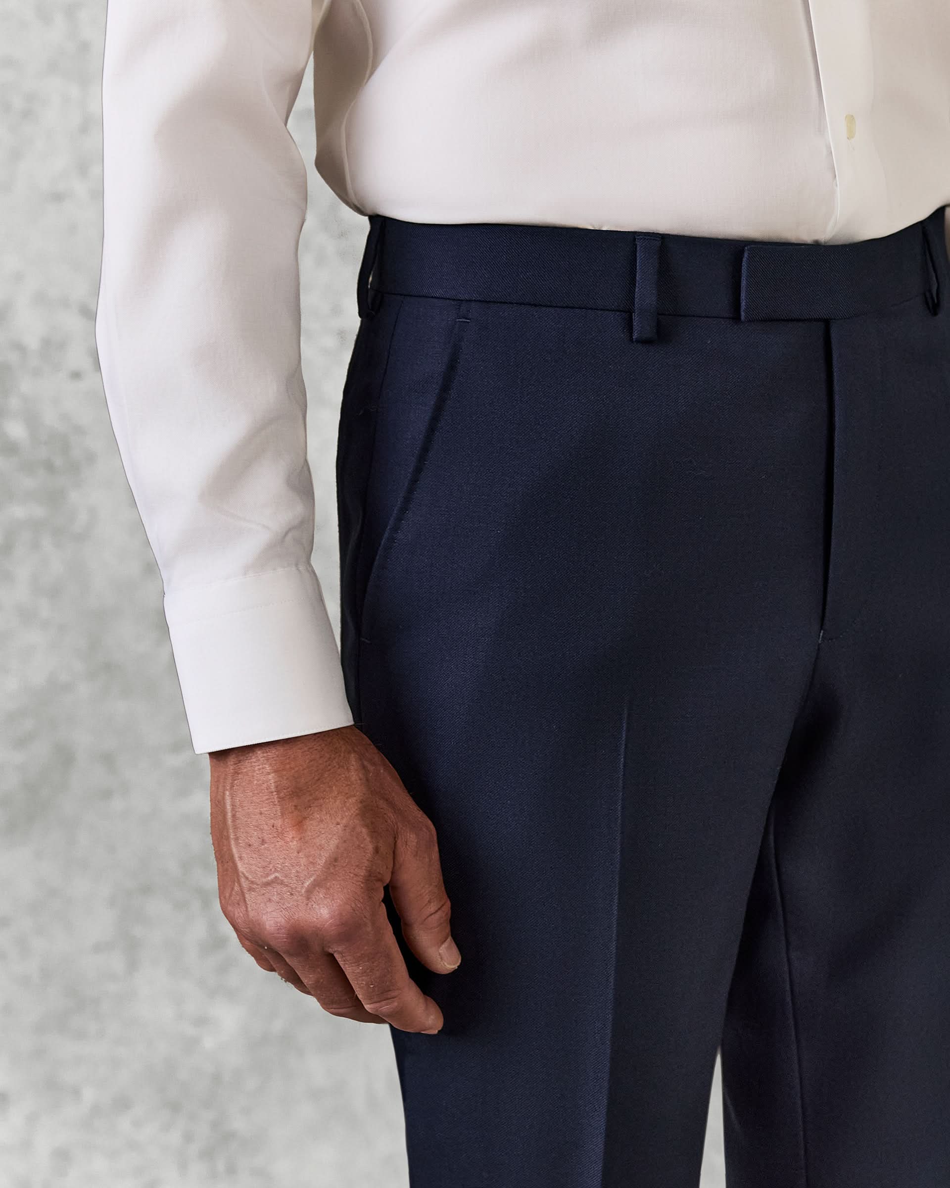 Doughty Wool Twill Suit Trouser Navy