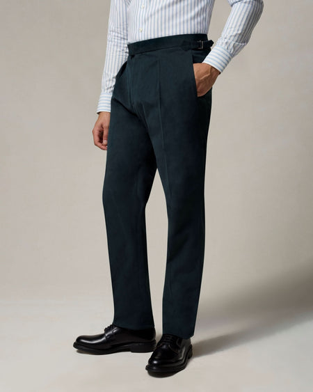 Longshaw Moleskin Suit Trousers Teal